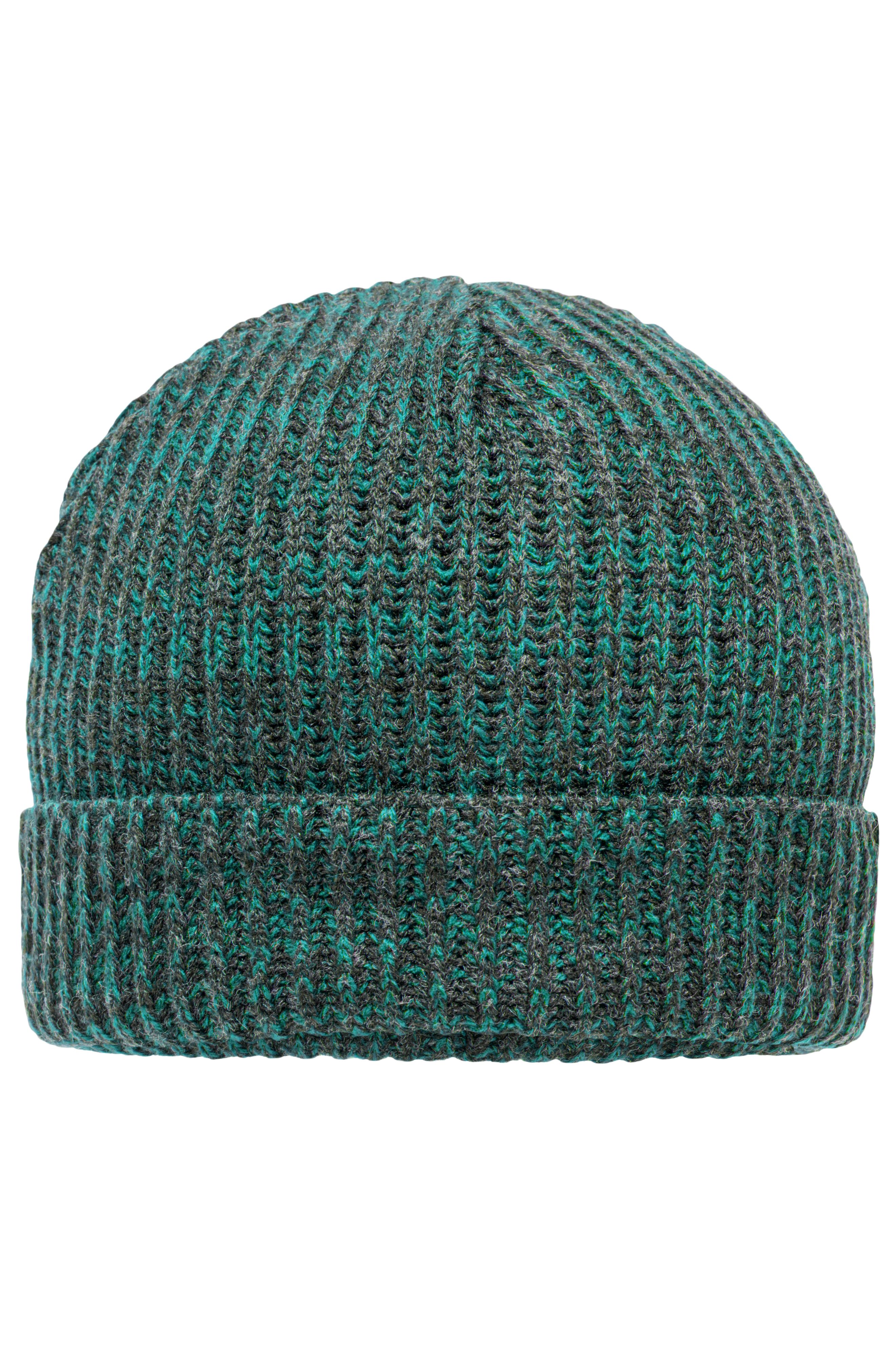 Urban Beanie MB7992 Melierte Strickmütze mit Krempe