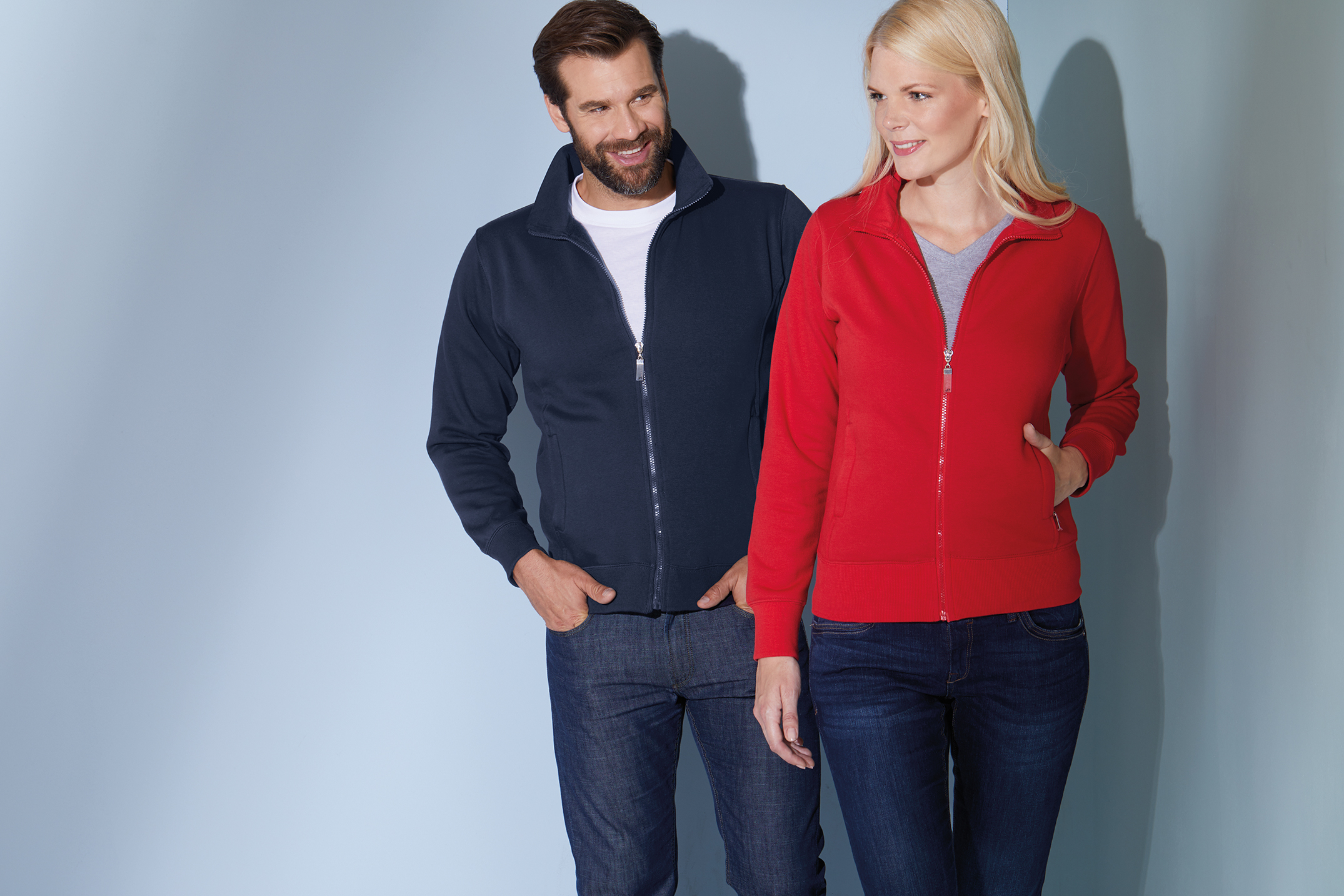 Men's  Jacket JN046 Sweat-Jacke aus formbeständiger Sweat-Qualität