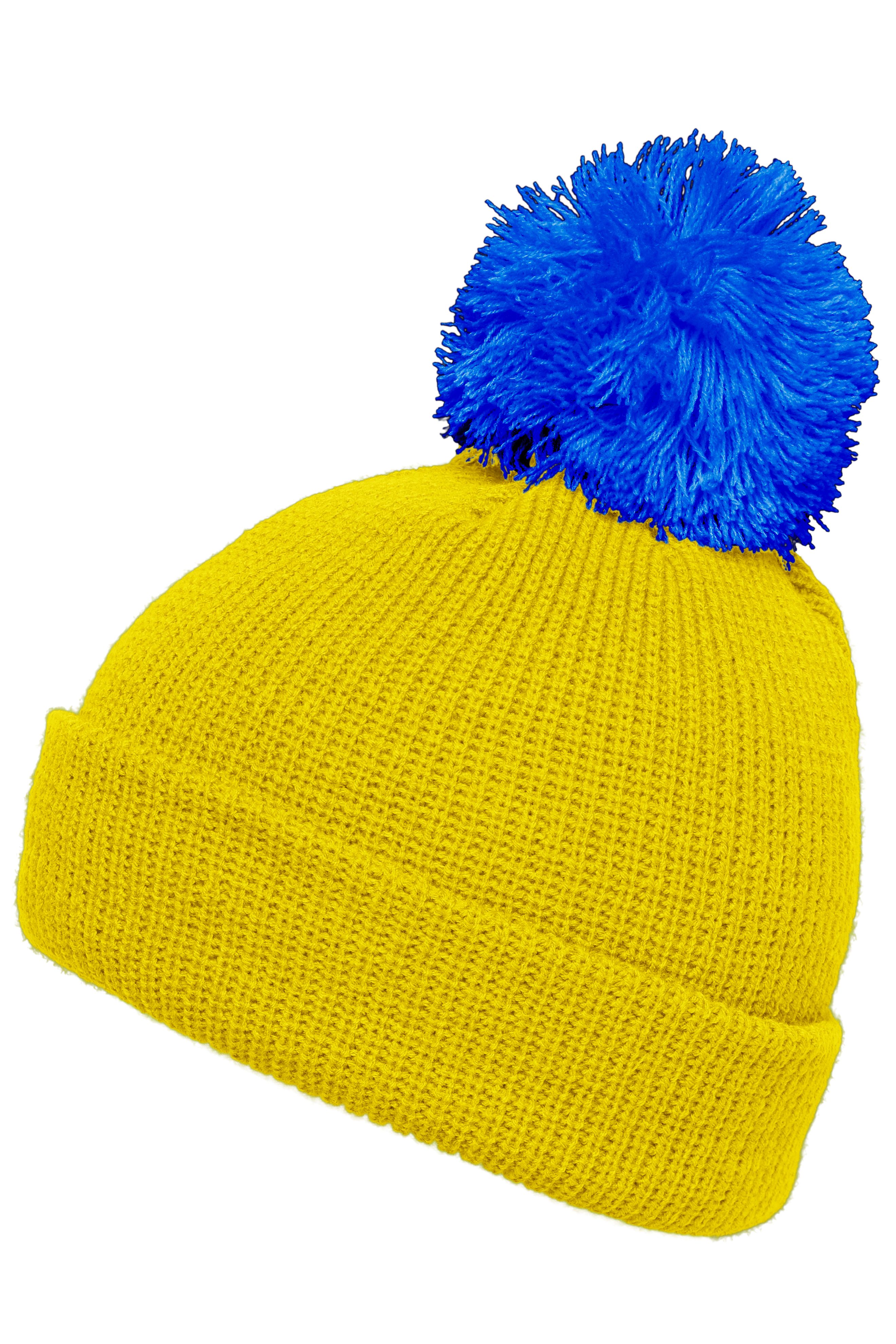 Pompon Hat with Brim MB7967 Strickmütze mit Umschlag und Pompon