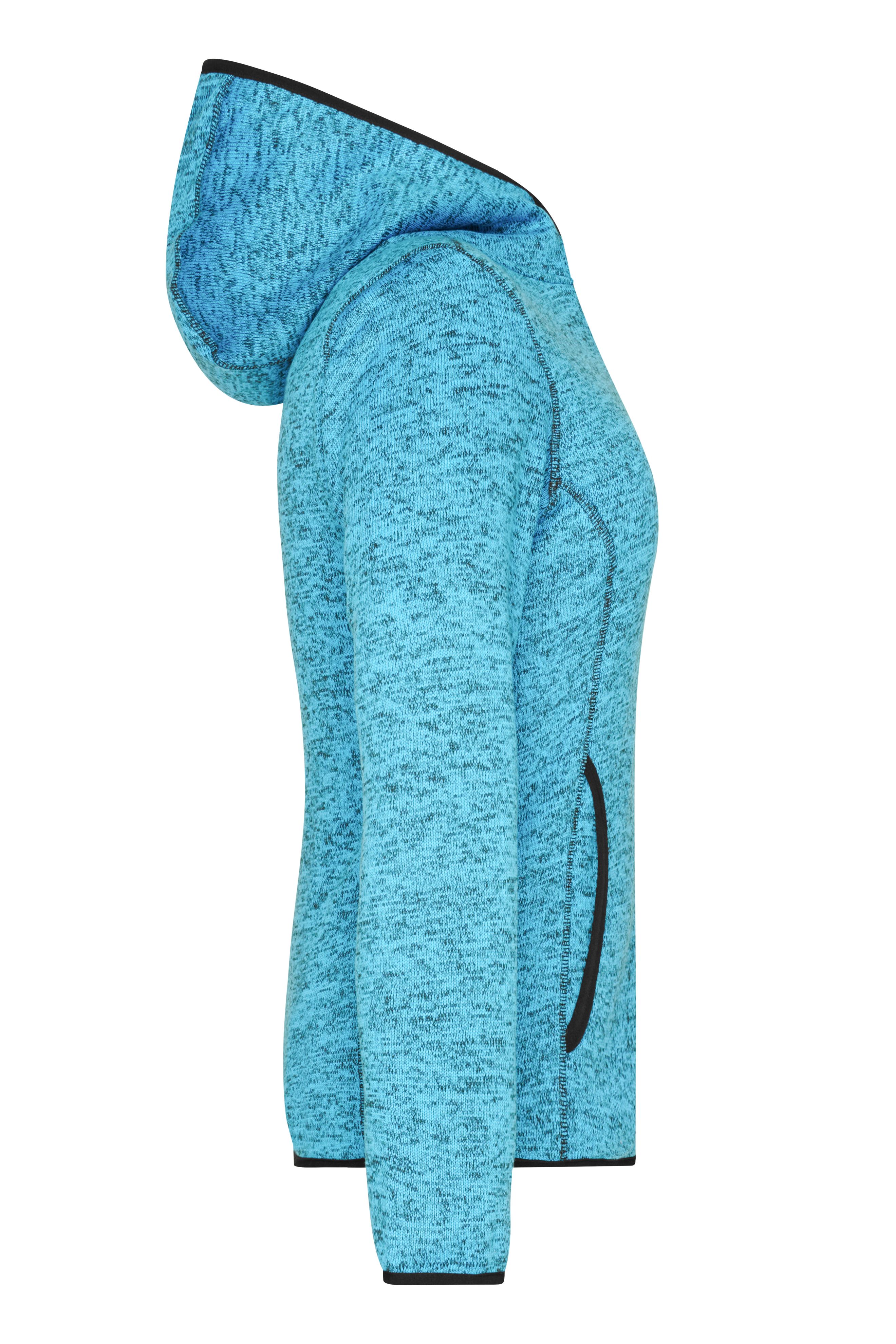 Ladies' Knitted Fleece Hoody JN588 Kapuzenjacke aus Strickfleece in Melangeoptik Ladies' Knitted Fleece Hoody JN588 Kapuzenjacke aus Strickfleece in Melangeoptik