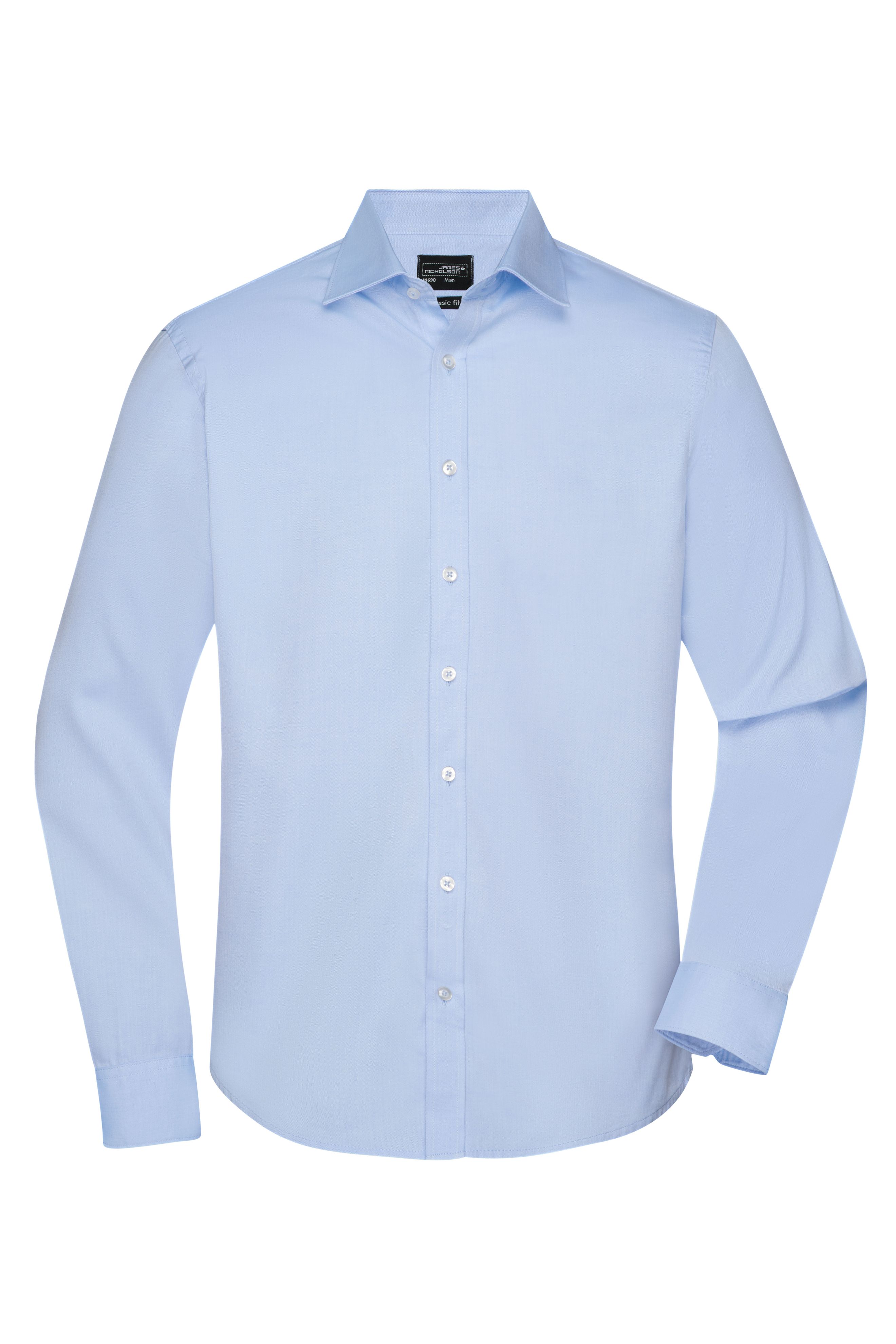 Men's Shirt Longsleeve Herringbone JN690 Klassisches Shirt aus pflegeleichter Mischqualität