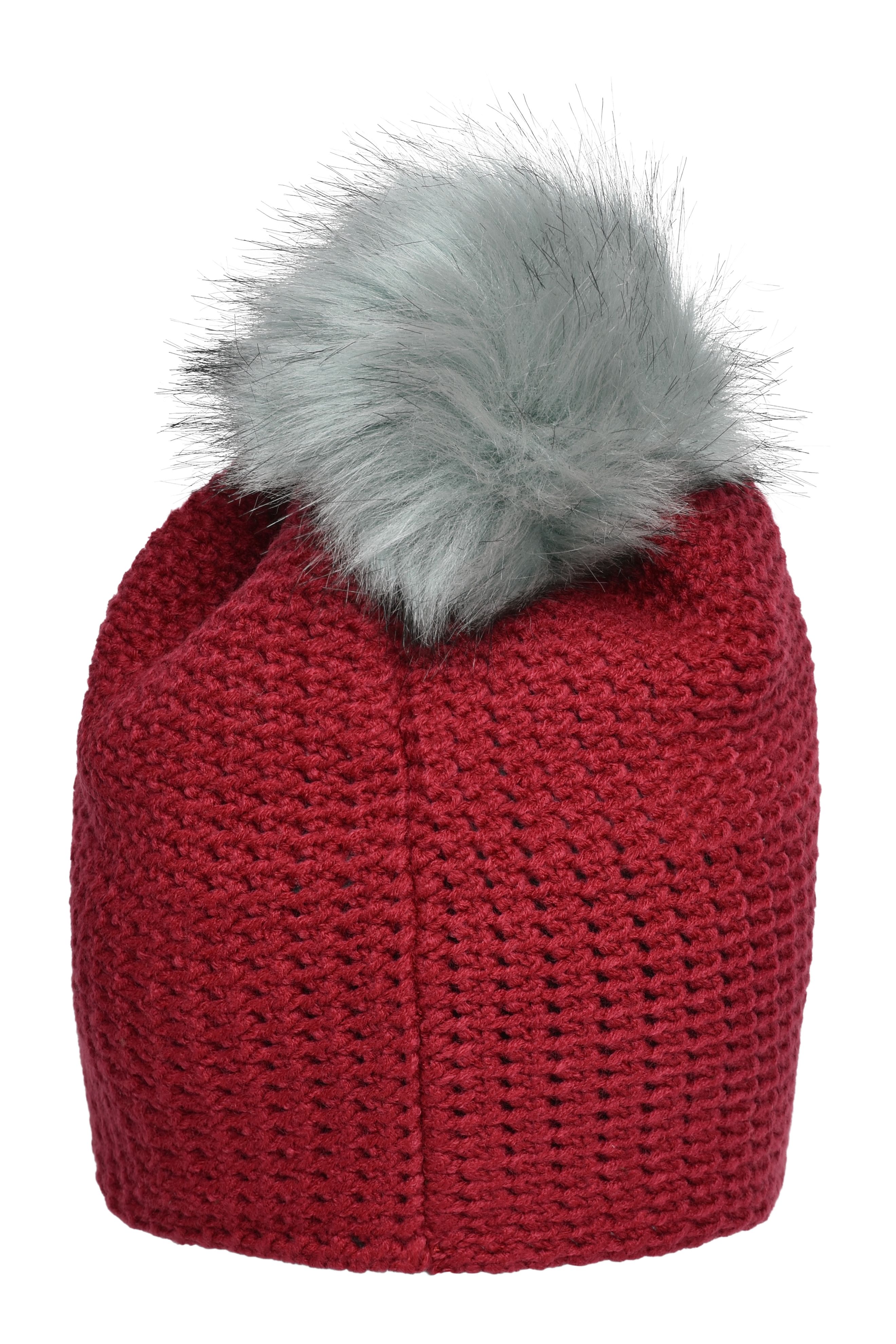 Fine Crocheted Beanie MB7120 Häkelmütze mit Pompon