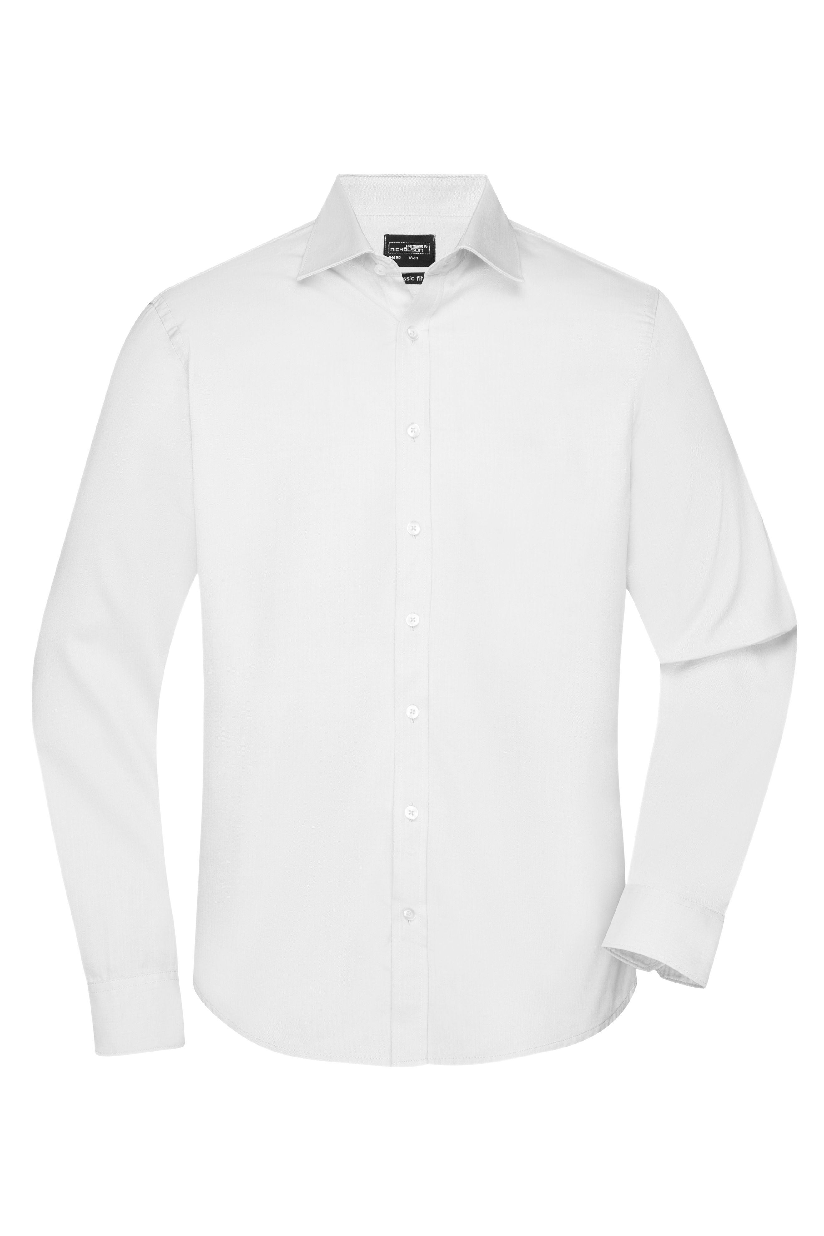 Men's Shirt Longsleeve Herringbone JN690 Klassisches Shirt aus pflegeleichter Mischqualität