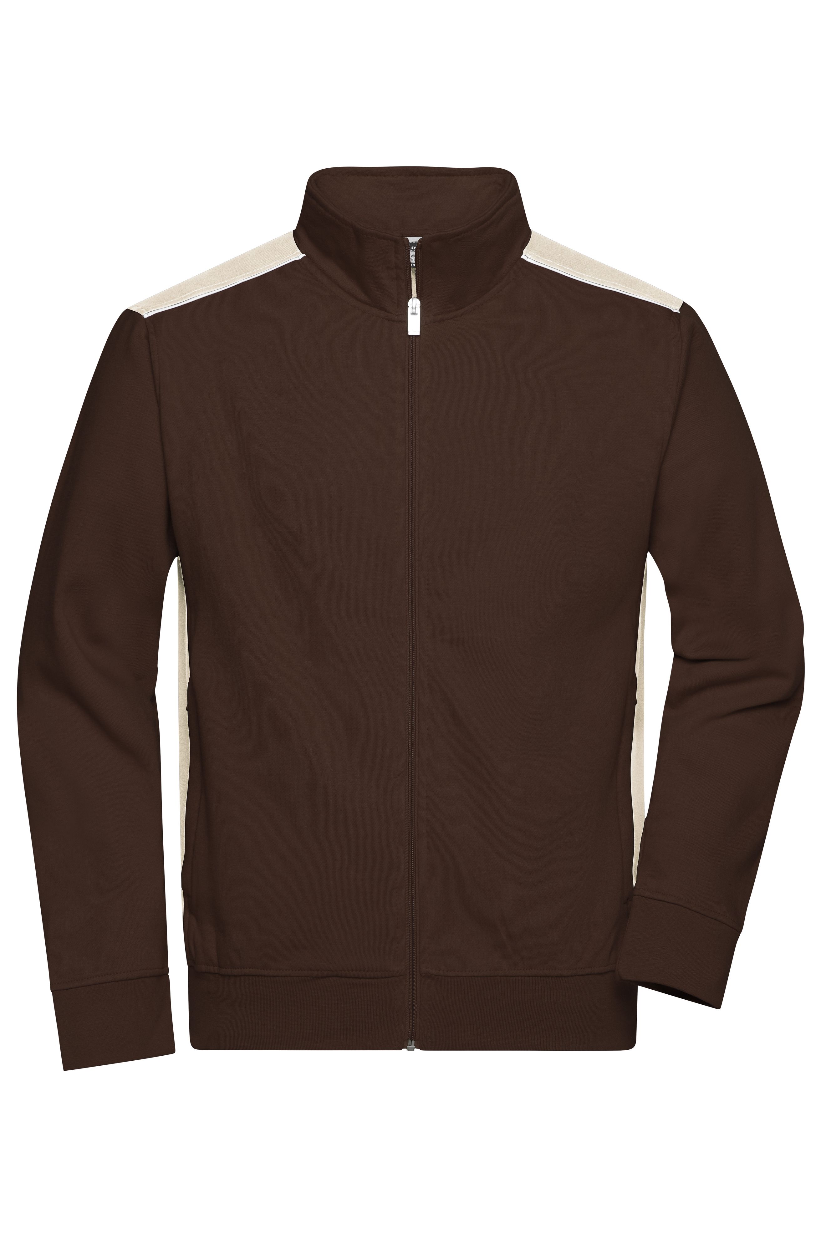 Men's Workwear Sweat Jacket - COLOR - JN870 Sweat-Jacke mit Stehkragen und Kontrasteinsätzen