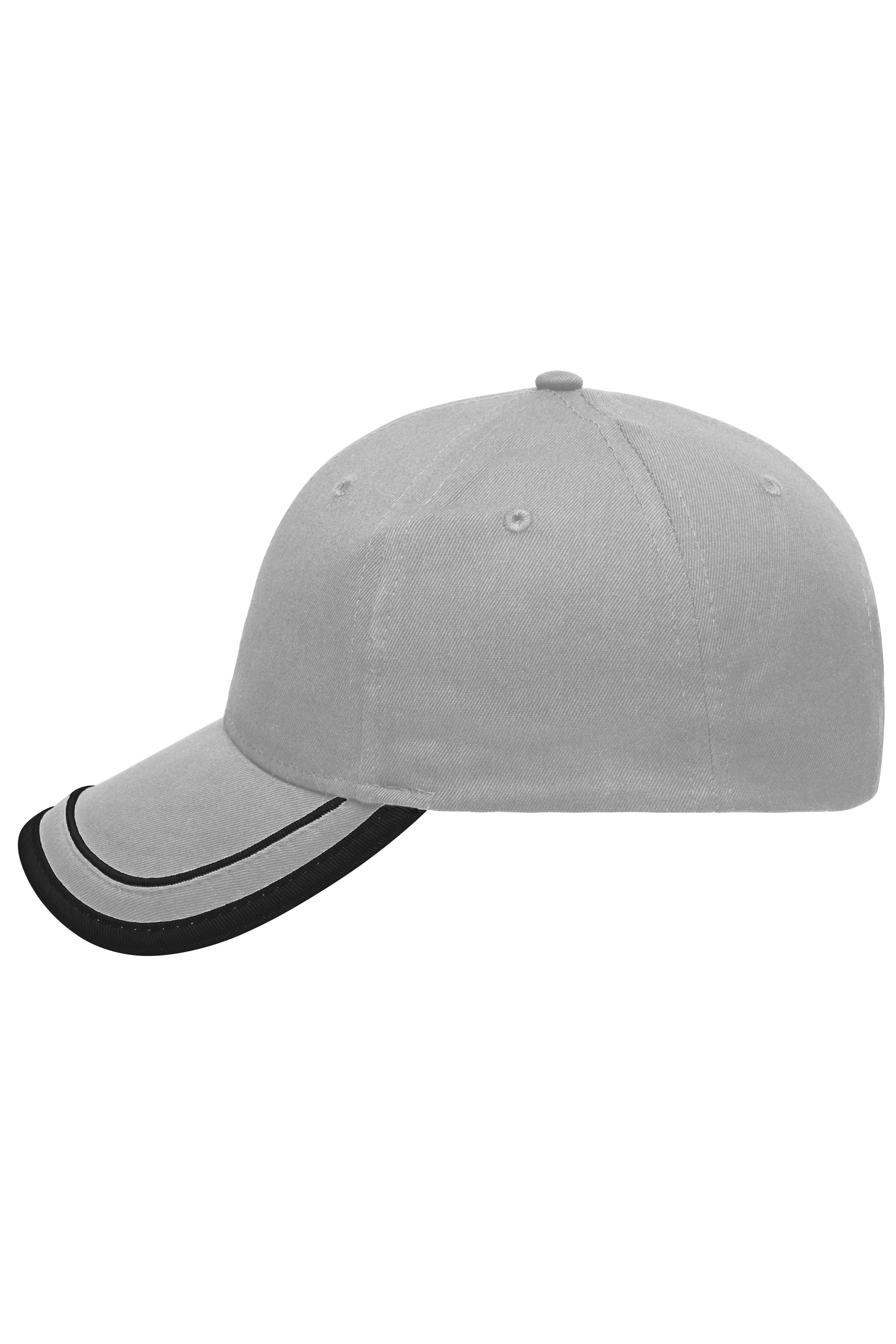 6 Panel Piping Cap MB6501 Brushed 6 Panel Cap