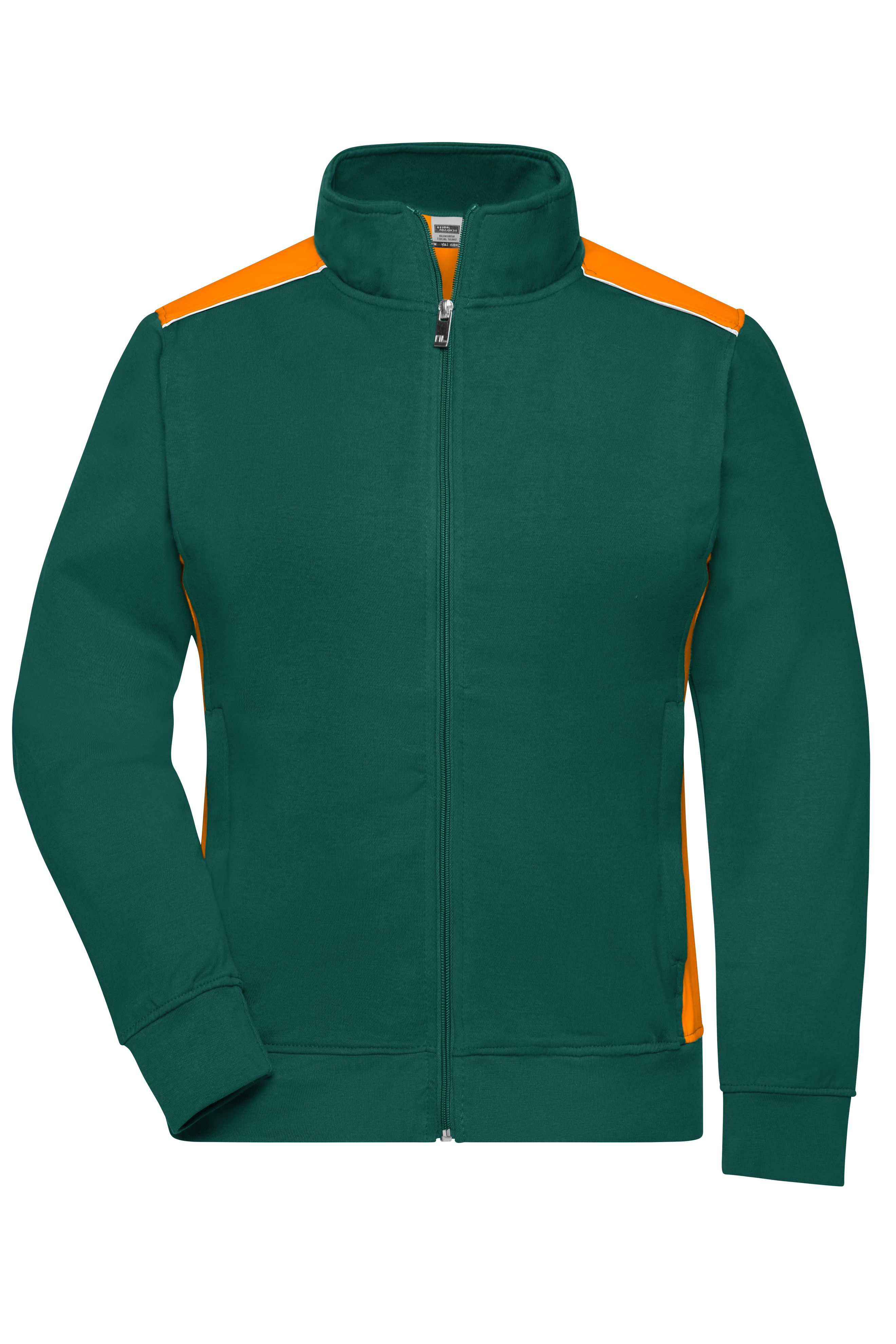 Ladies' Workwear Sweat Jacket - COLOR - JN869 Sweat-Jacke mit Stehkragen und Kontrasteinsätzen