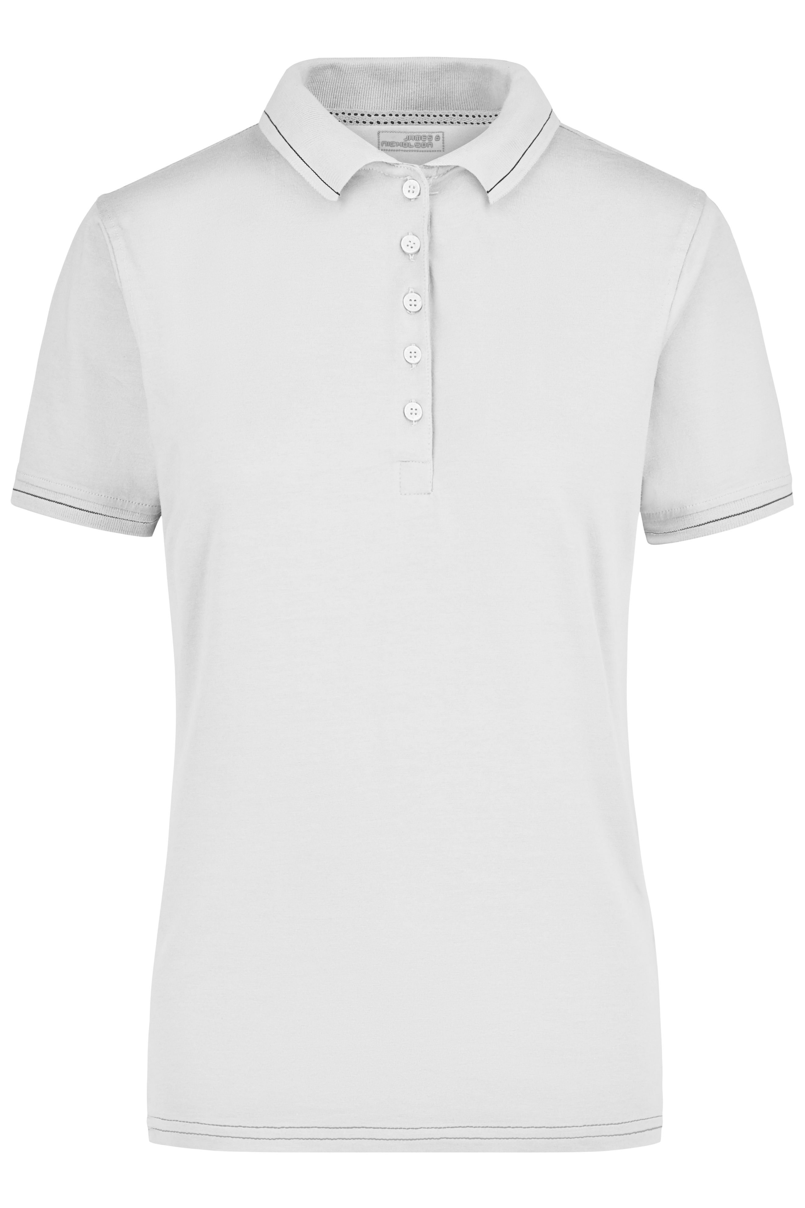 Ladies' Elastic Polo JN568 Hochwertiges Poloshirt mit Kontraststreifen