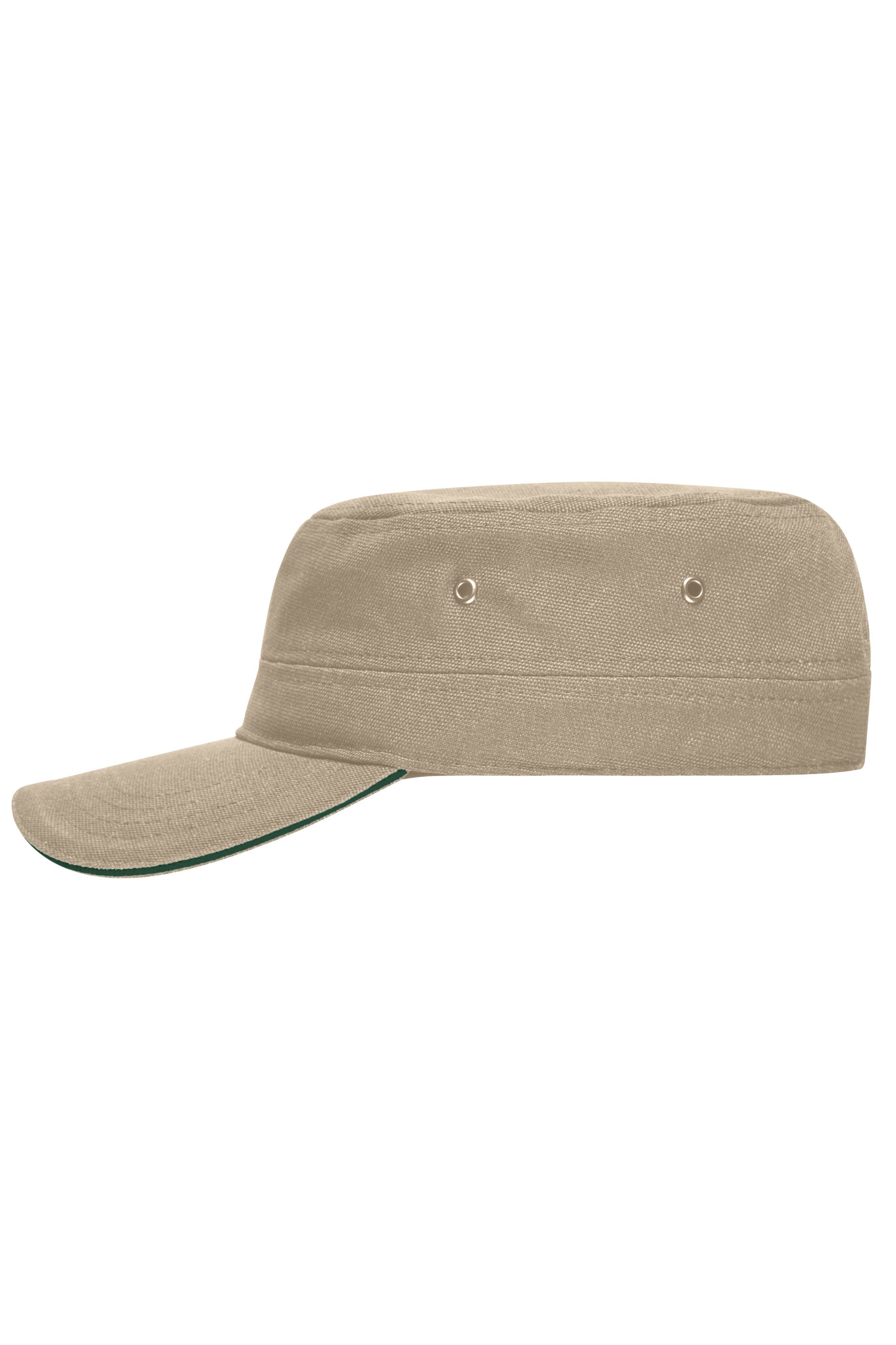 Military Sandwich Cap MB6555 Sandwich Cap im Military-Stil aus robustem Baumwollcanvas