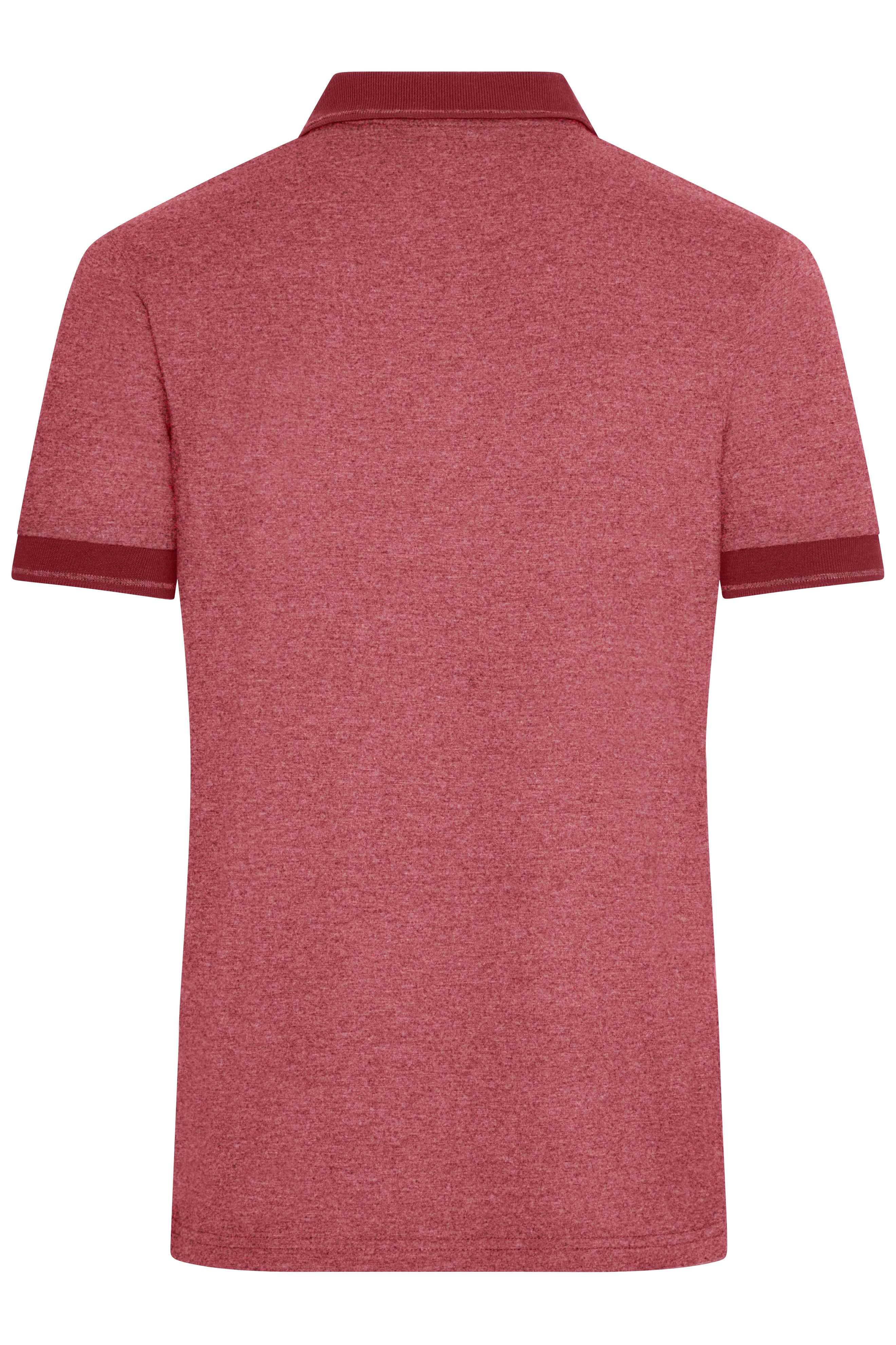 Men's Heather Polo JN706 Melange Polo mit modischen Details Men's Heather Polo JN706 Melange Polo mit modischen Details