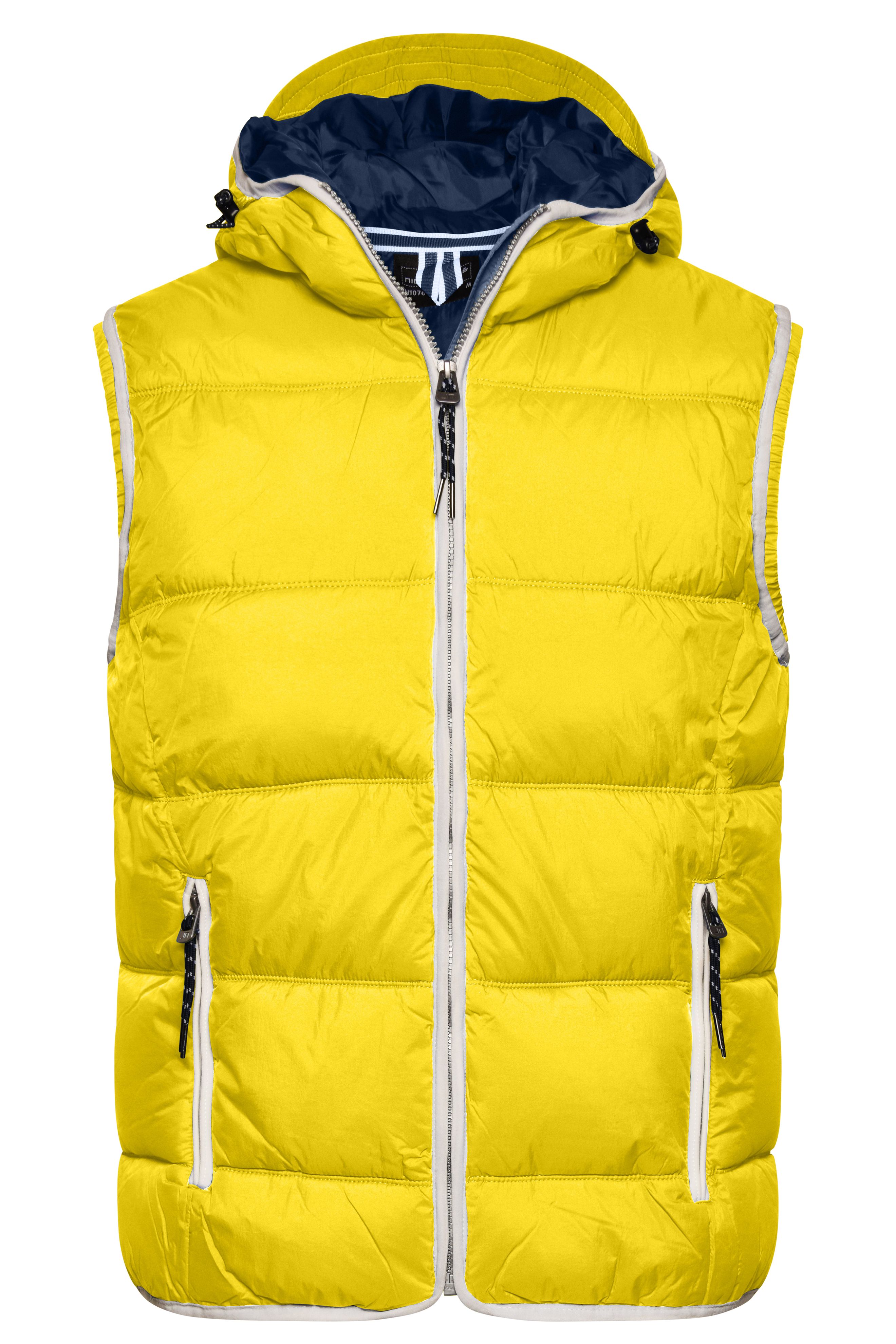 Men's Maritime Vest JN1076 Modische Steppweste mit angeschnittener Kapuze Men's Maritime Vest JN1076 Modische Steppweste mit angeschnittener Kapuze