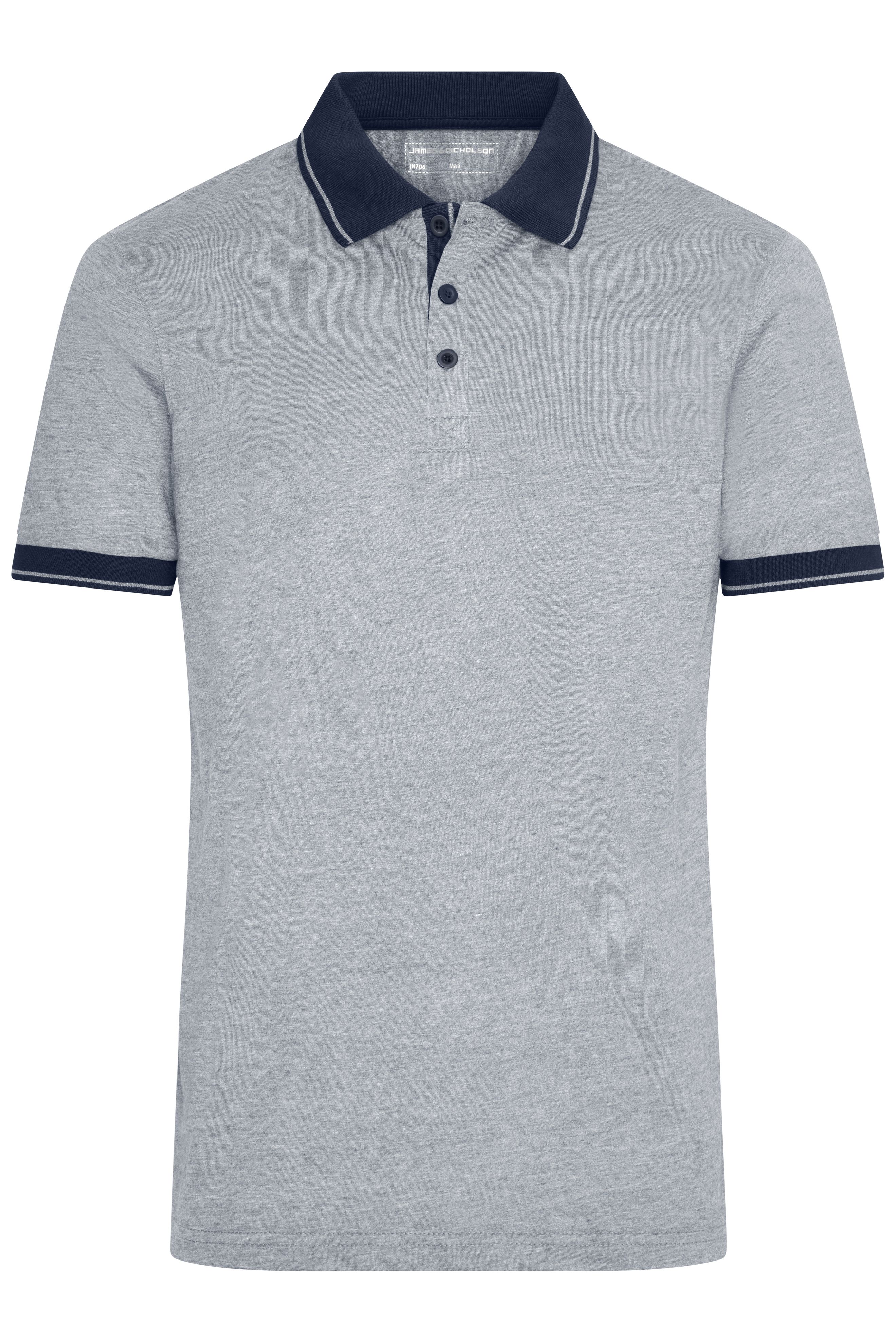 Men's Heather Polo JN706 Melange Polo mit modischen Details