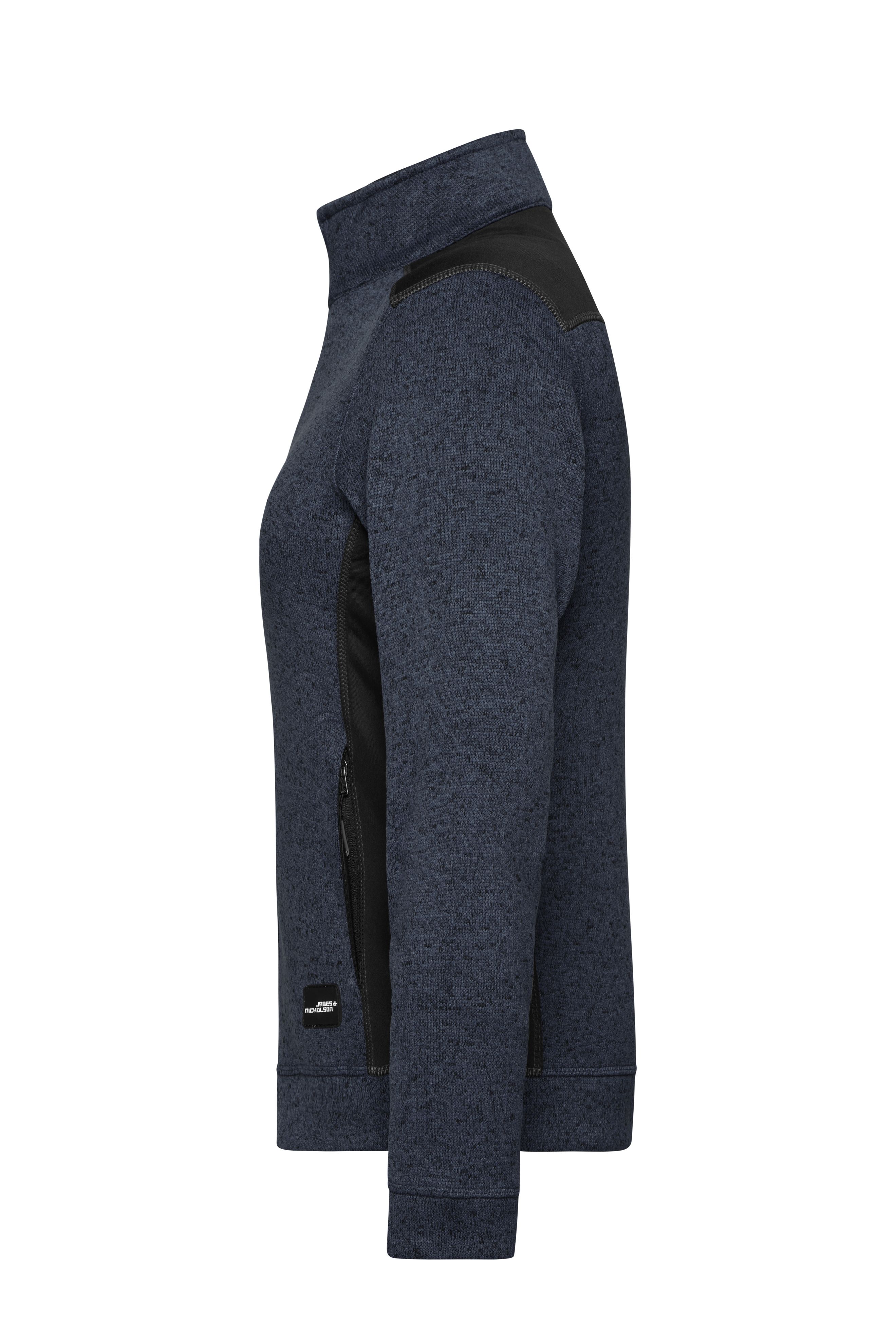 Ladies' Knitted Workwear Fleece Jacket - STRONG - JN861 Pflegeleichte Strickfleece Jacke im Materialmix