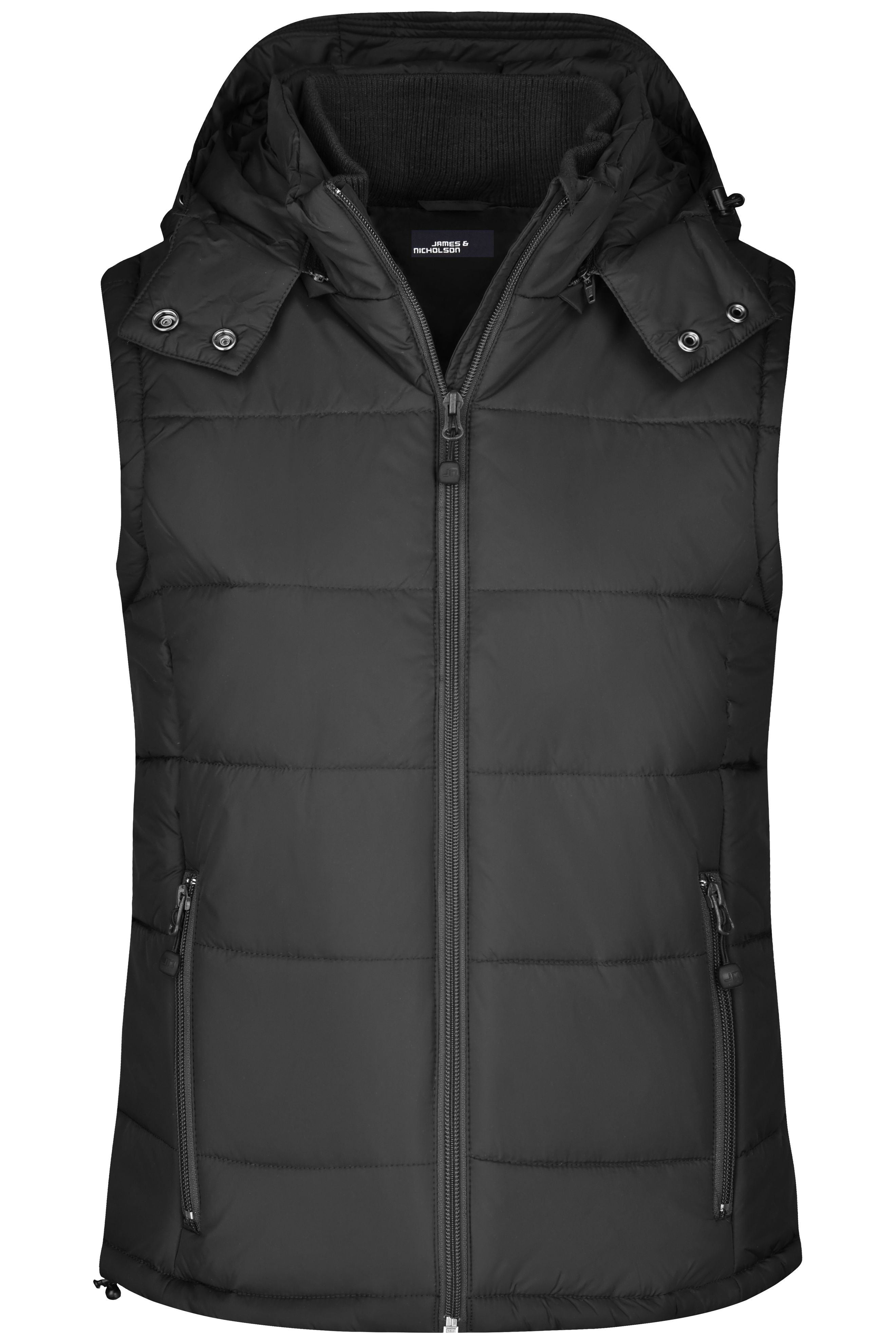 Ladies' Padded Vest JN1005 Modische Steppweste mit abnehmbarer Kapuze