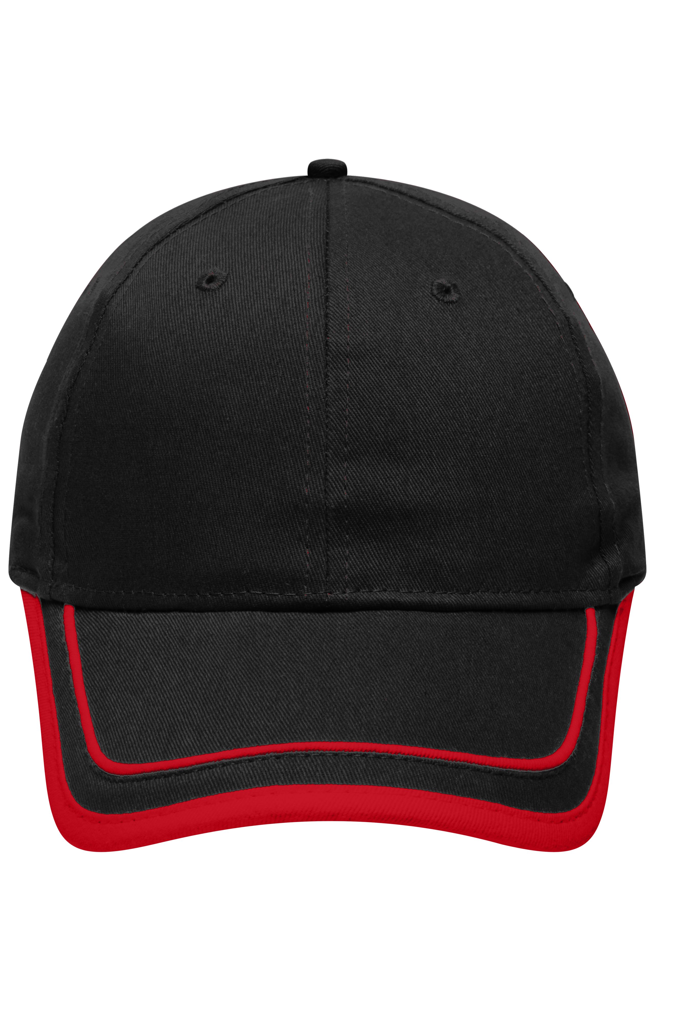 6 Panel Piping Cap MB6501 Brushed 6 Panel Cap