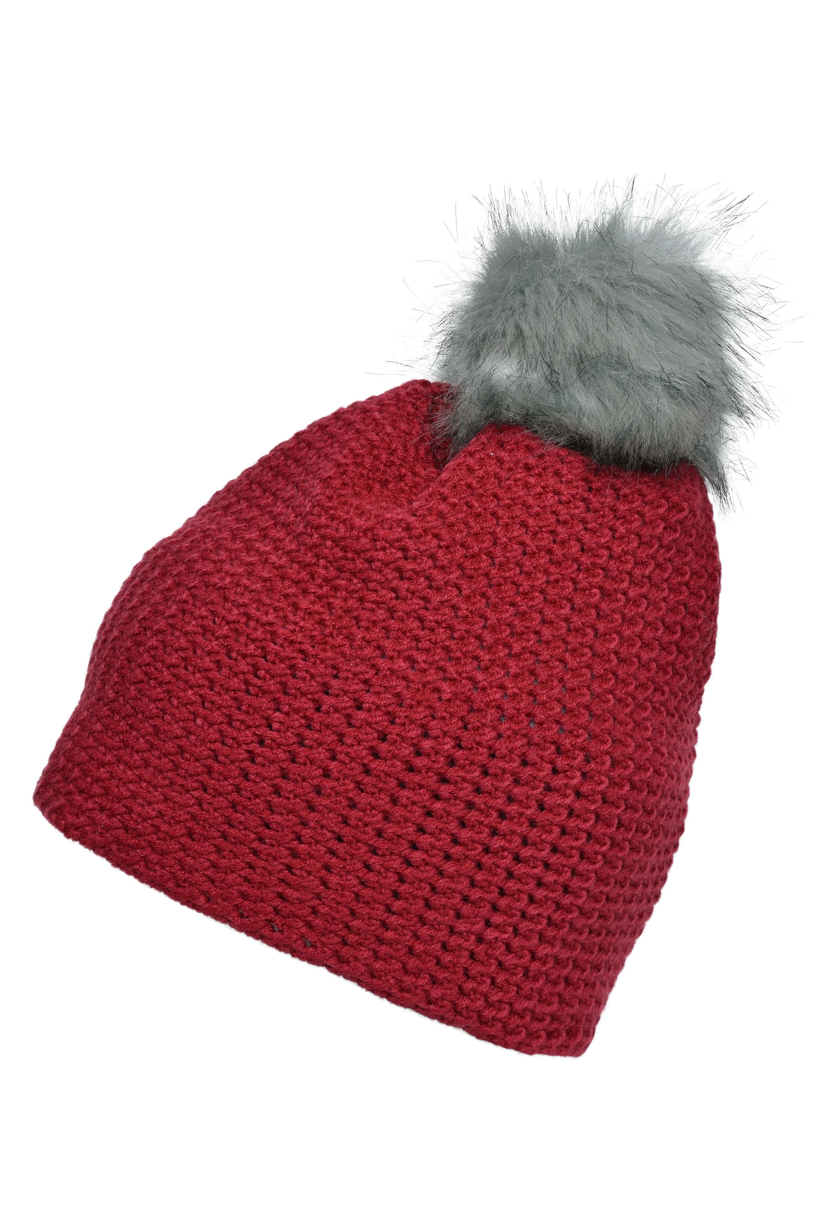Fine Crocheted Beanie MB7120 Häkelmütze mit Pompon