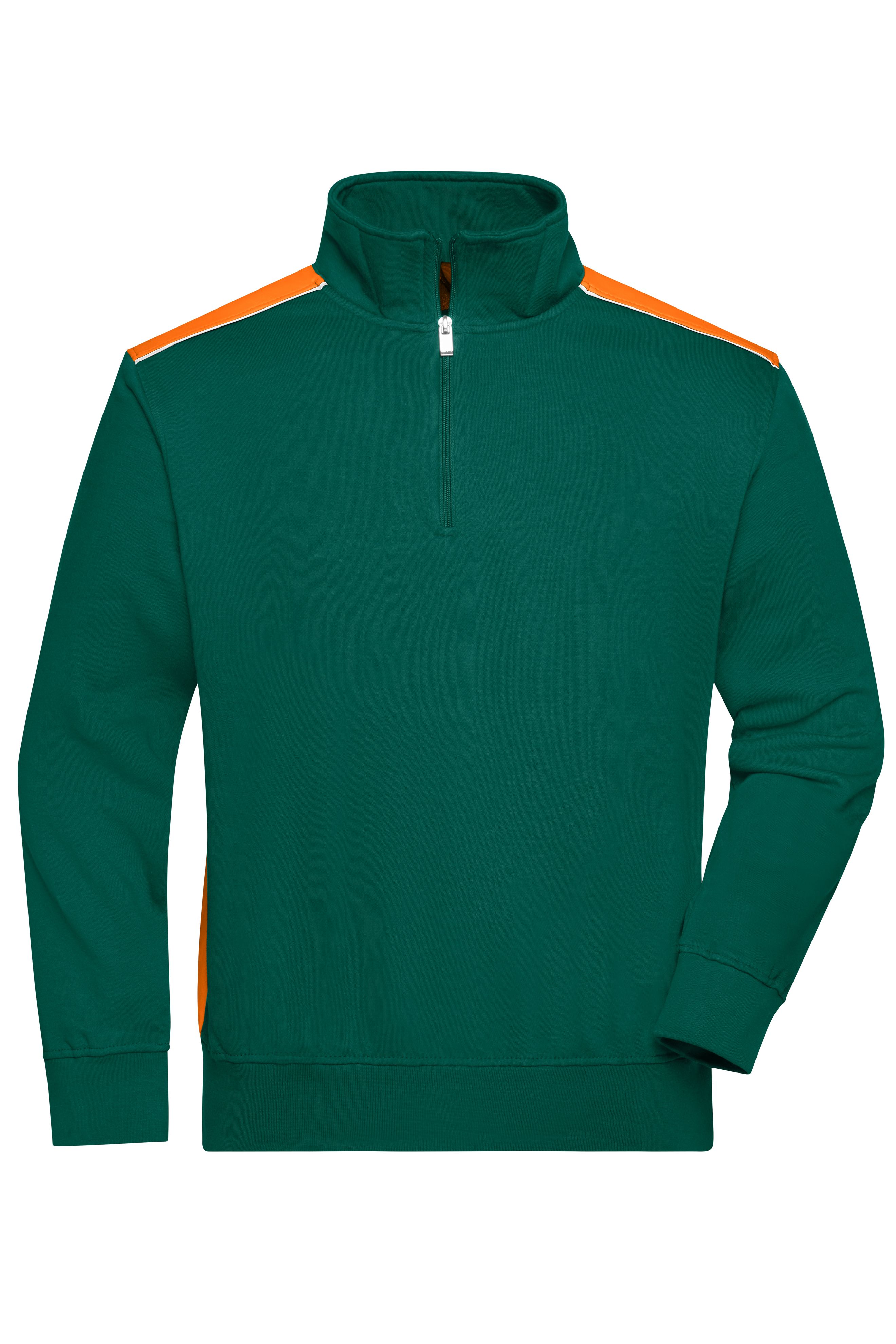 Workwear Half-Zip Sweat - COLOR - JN868 Sweatshirt mit Stehkragen, Reißverschluss und Kontrasteinsätzen