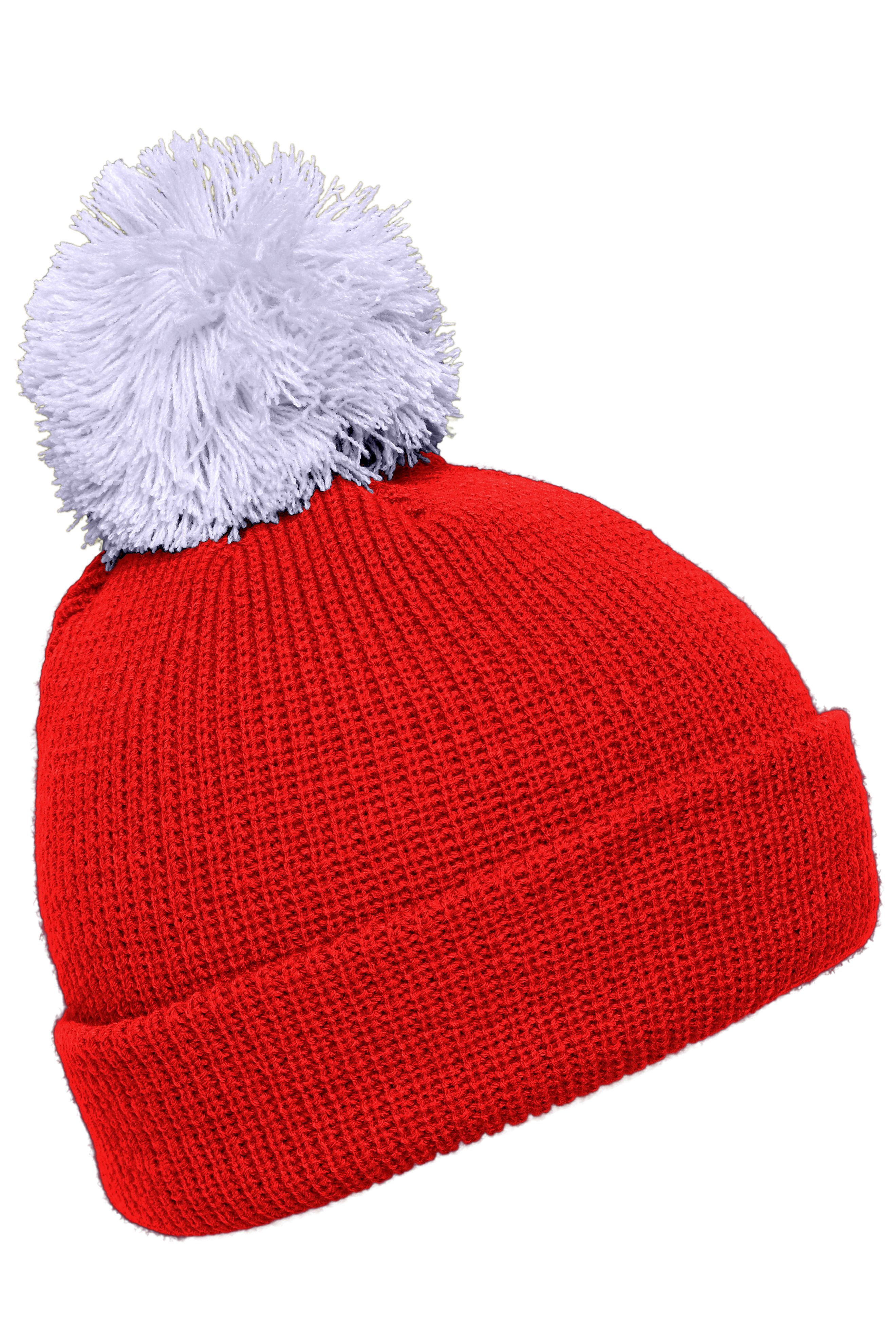 Pompon Hat with Brim MB7967 Strickmütze mit Umschlag und Pompon