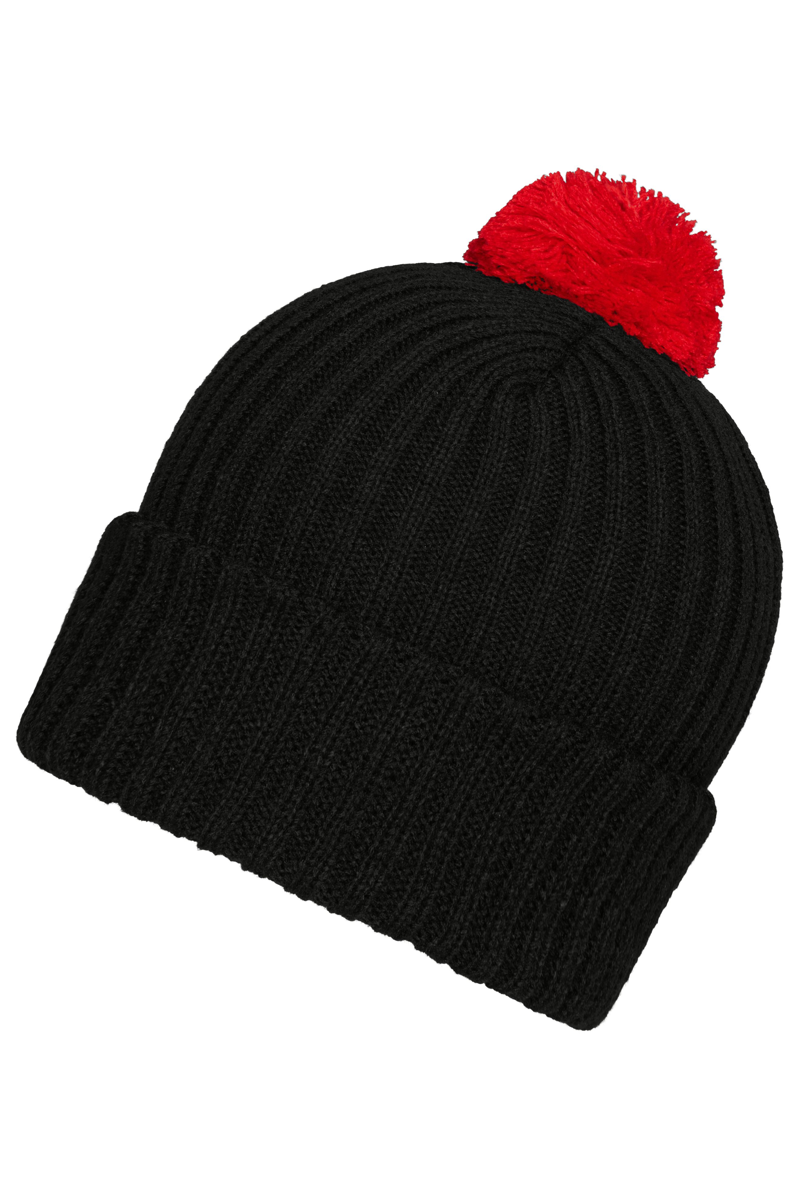 Knitted Cap with Pompon MB7540 Trendige Pomponmütze in vielen Farben