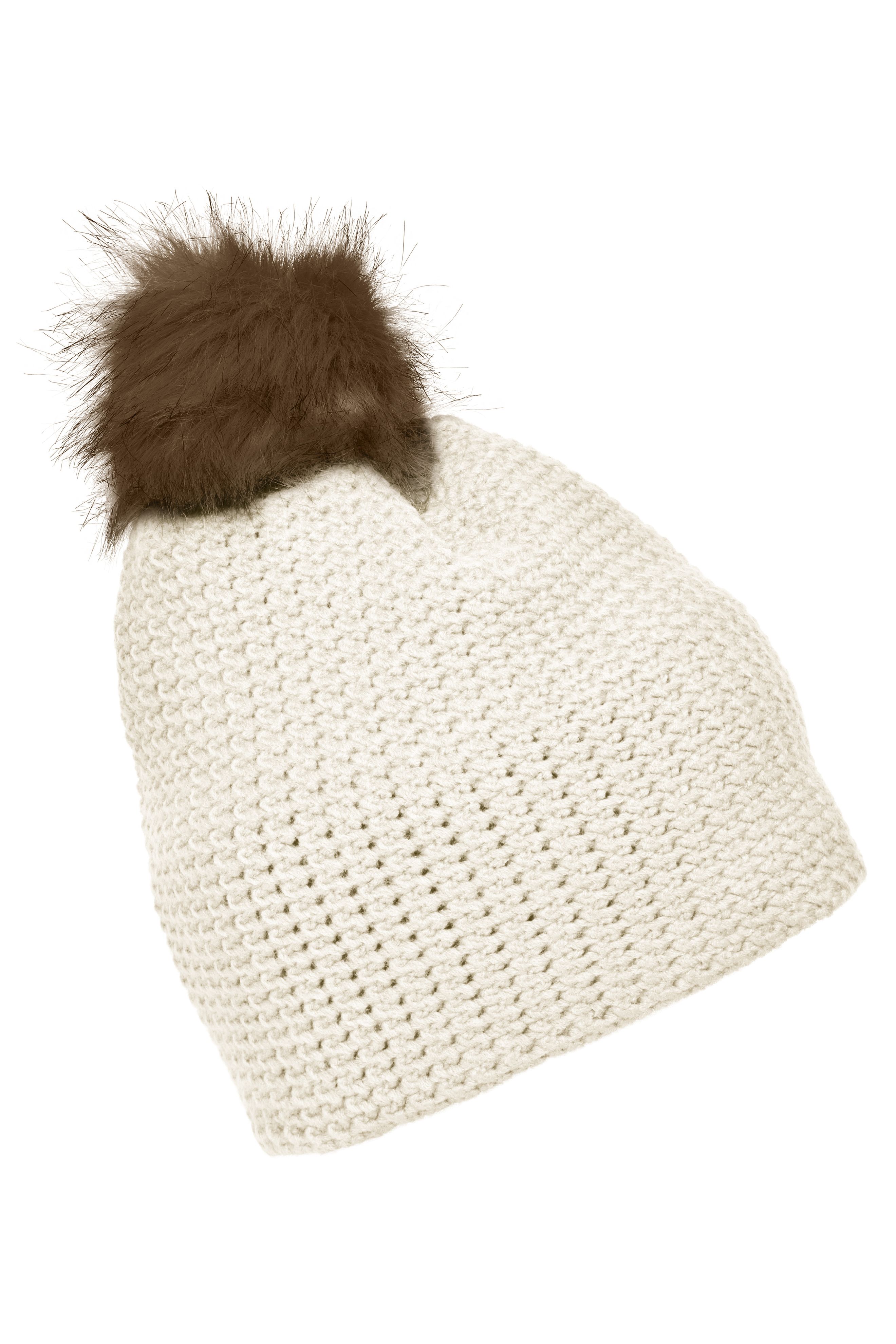 Fine Crocheted Beanie MB7120 Häkelmütze mit Pompon