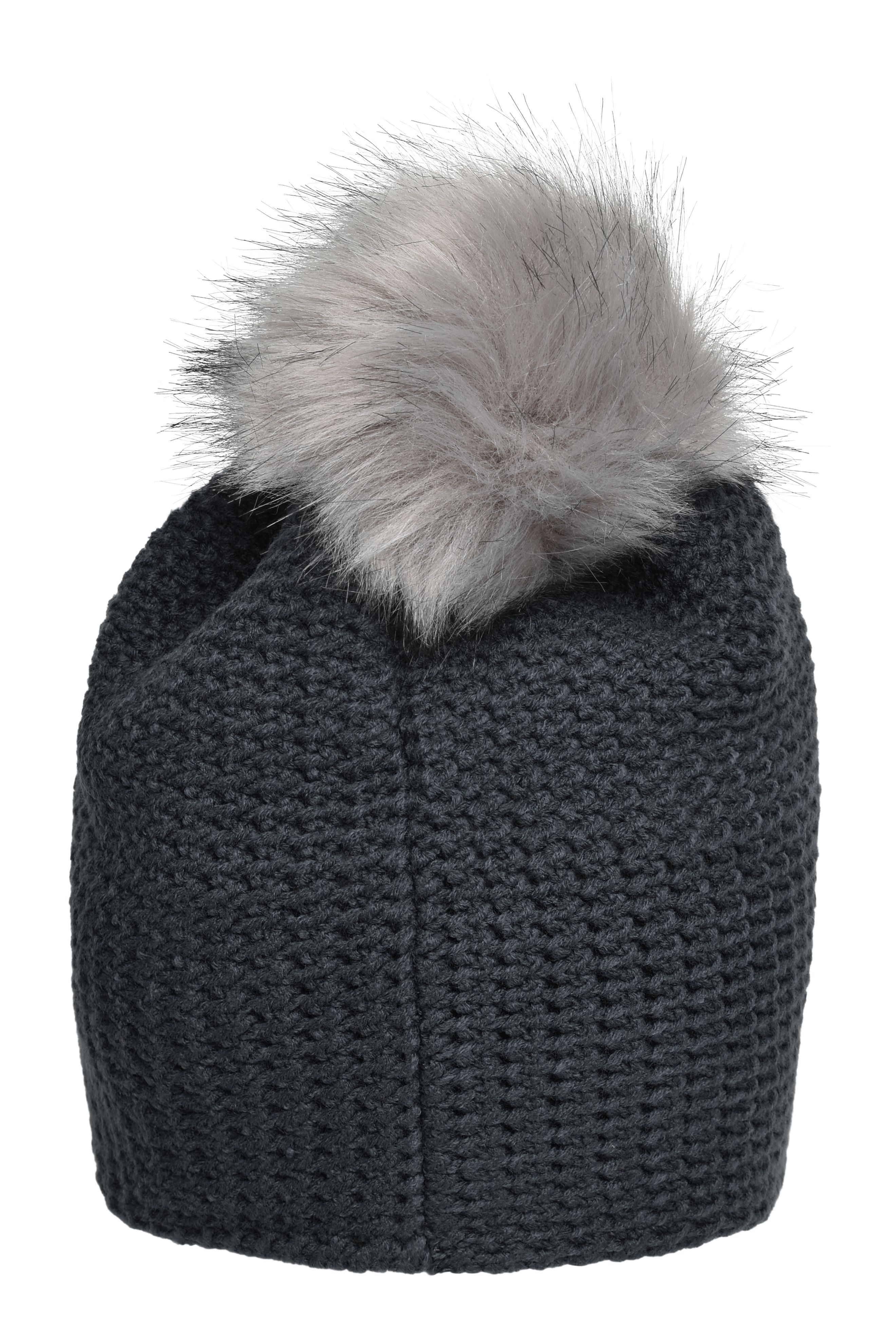 Fine Crocheted Beanie MB7120 Häkelmütze mit Pompon