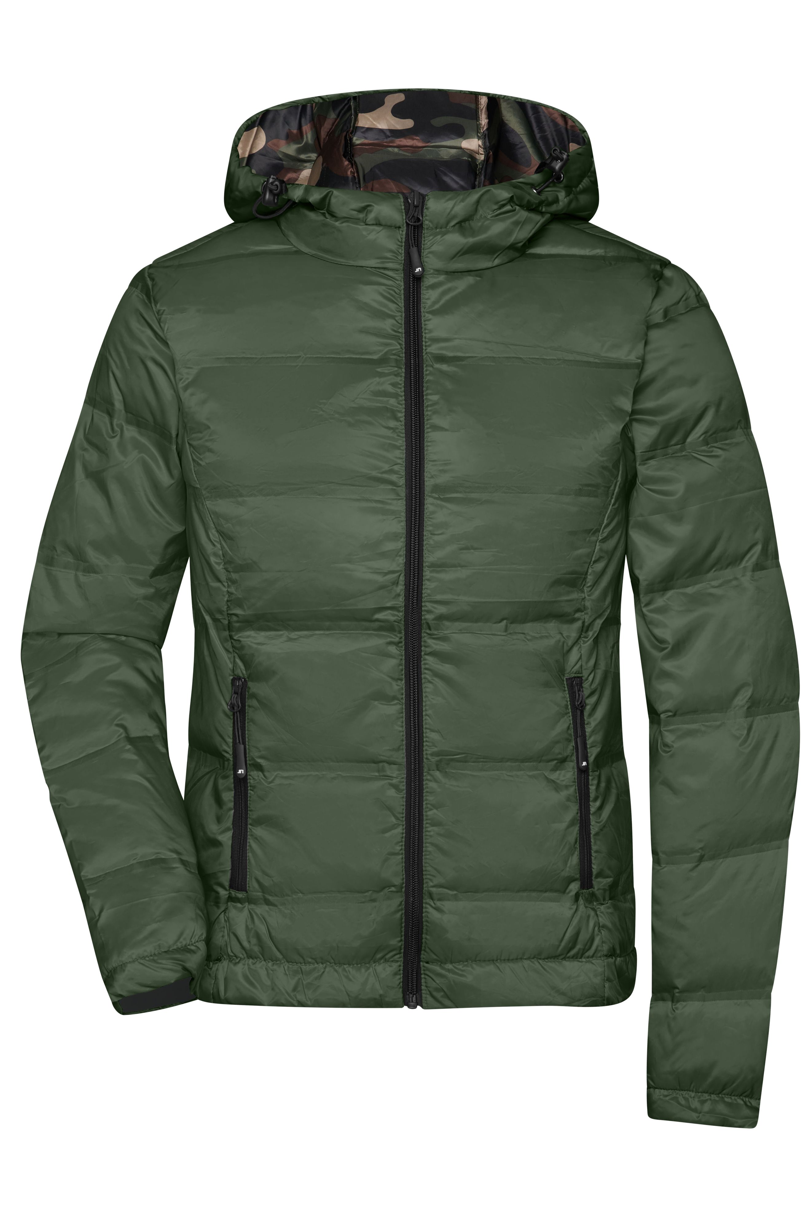 Ladies' Hooded Down Jacket JN1151 Daunenjacke mit Kapuze in neuem Design, Steppung der Jacke ist geklebt und nicht genäht