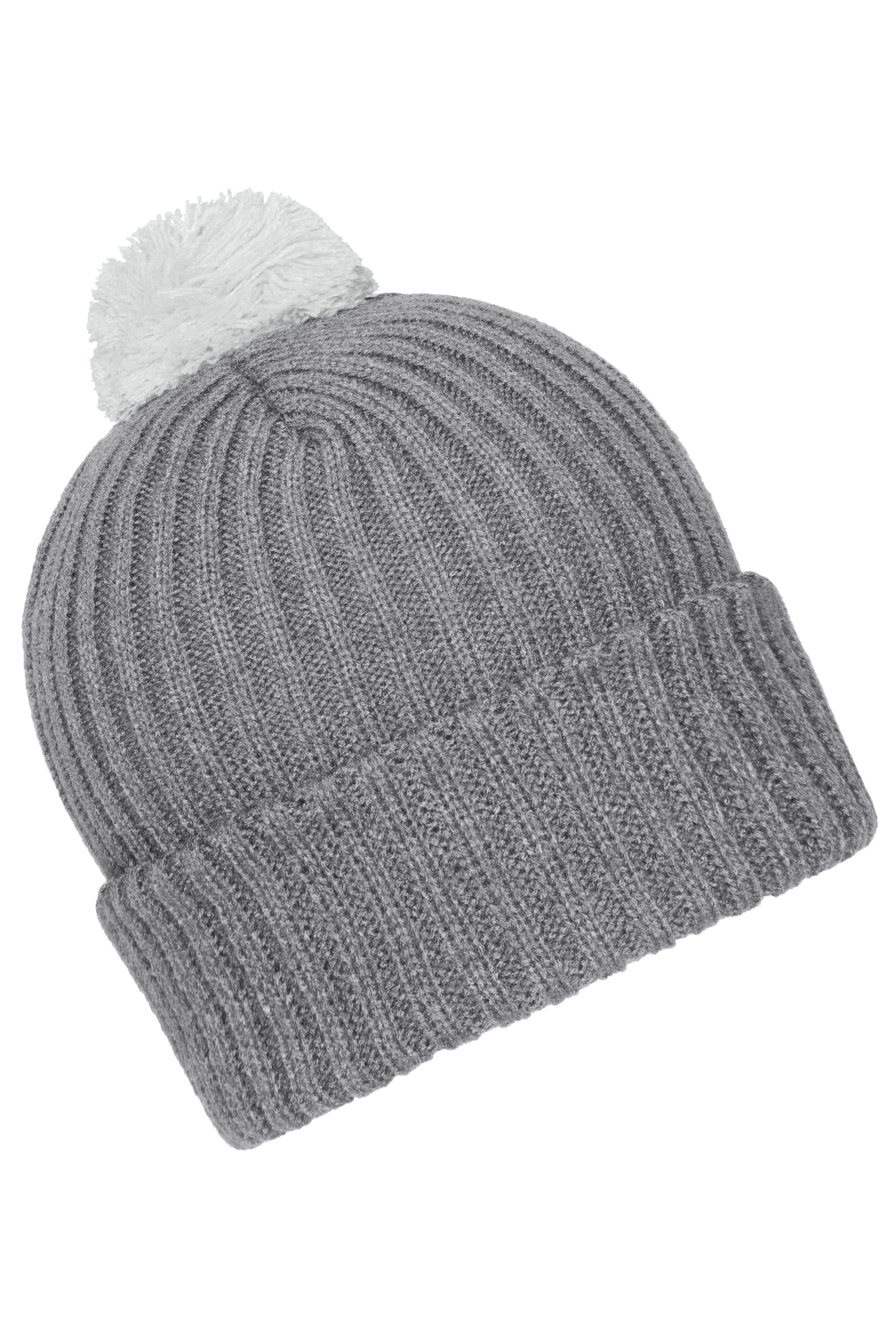 Knitted Cap with Pompon MB7540 Trendige Pomponmütze in vielen Farben