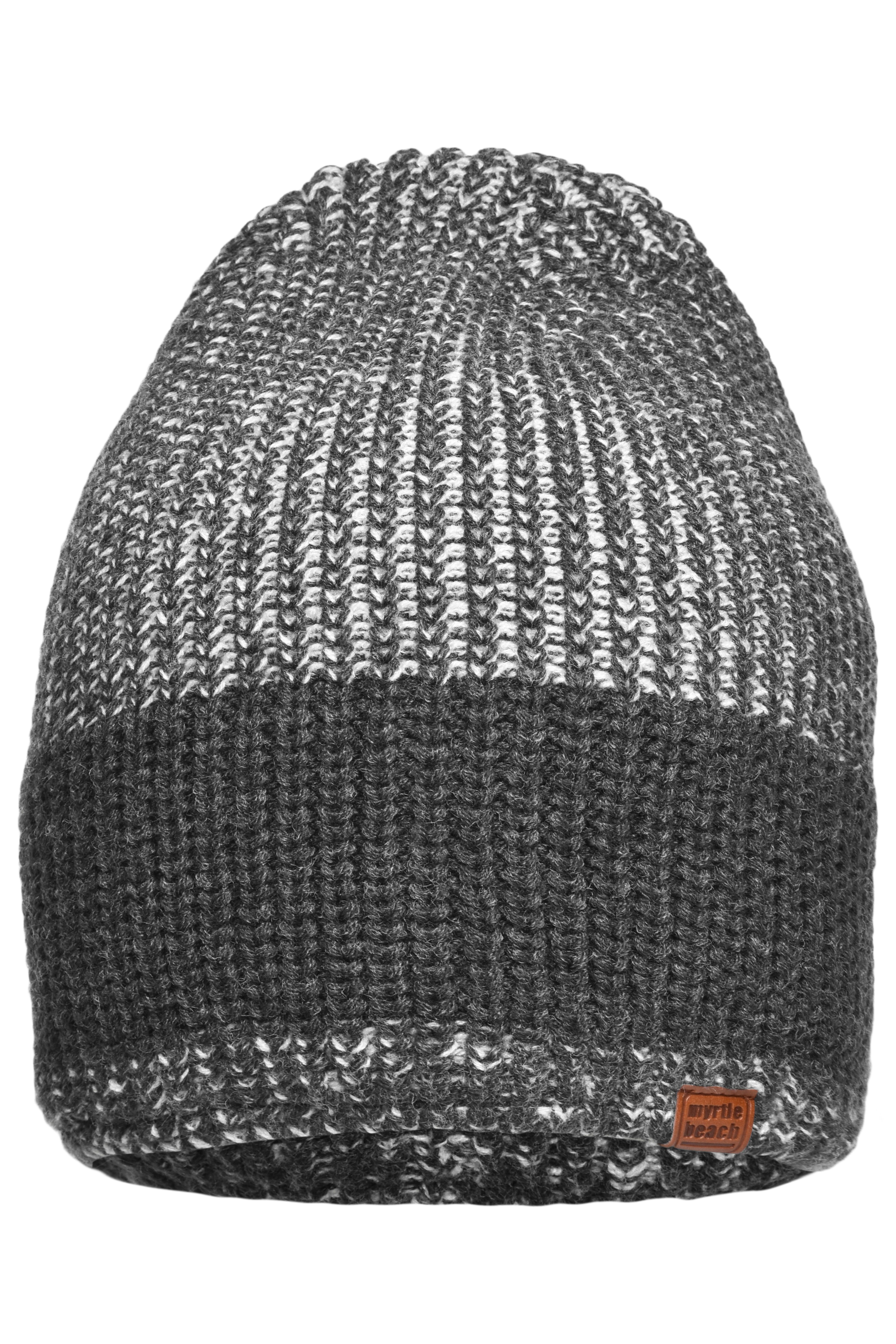 Urban Knitted Hat MB7993 Melierte Strickmütze in modischem Ripp-Design