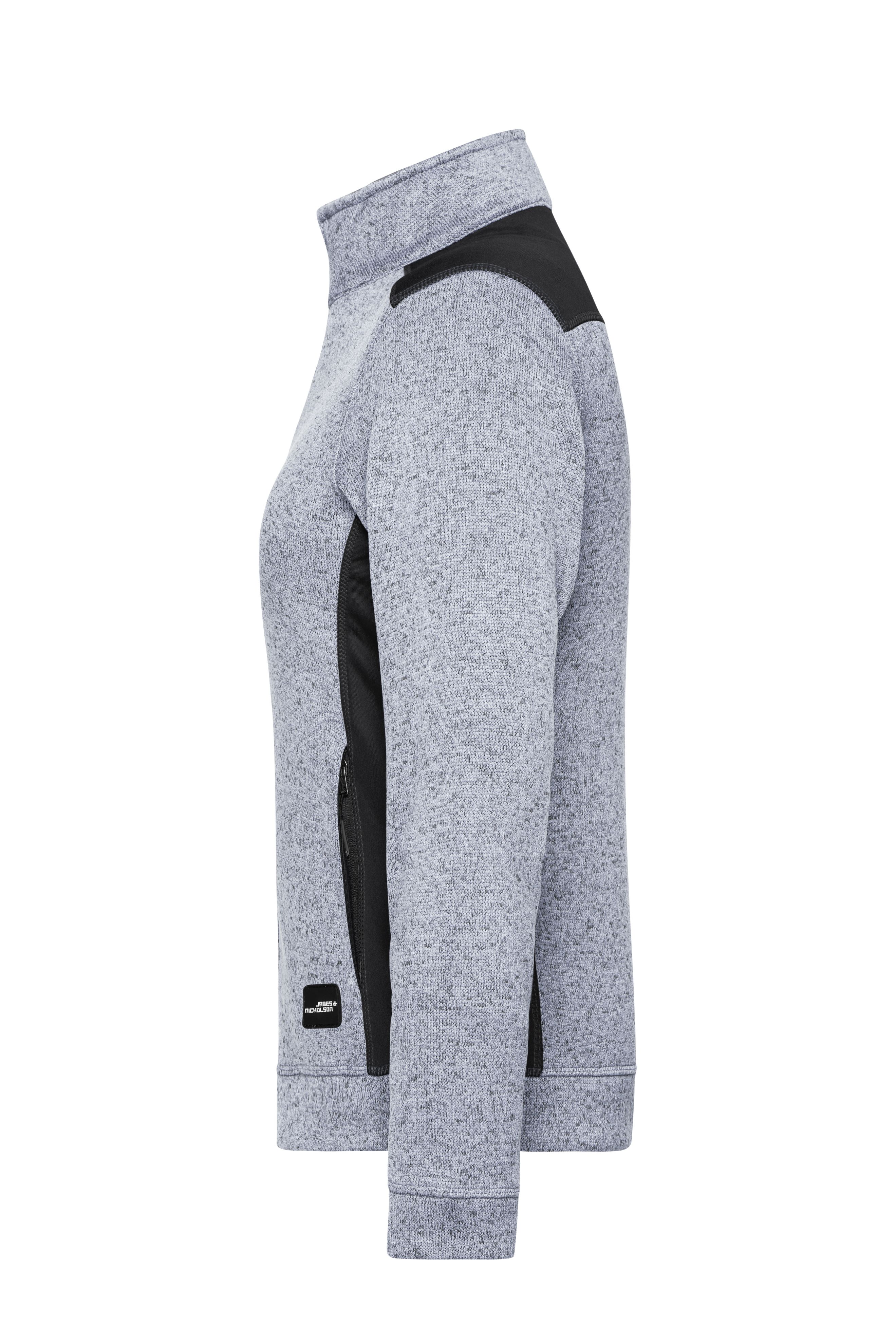 Ladies' Knitted Workwear Fleece Jacket - STRONG - JN861 Pflegeleichte Strickfleece Jacke im Materialmix