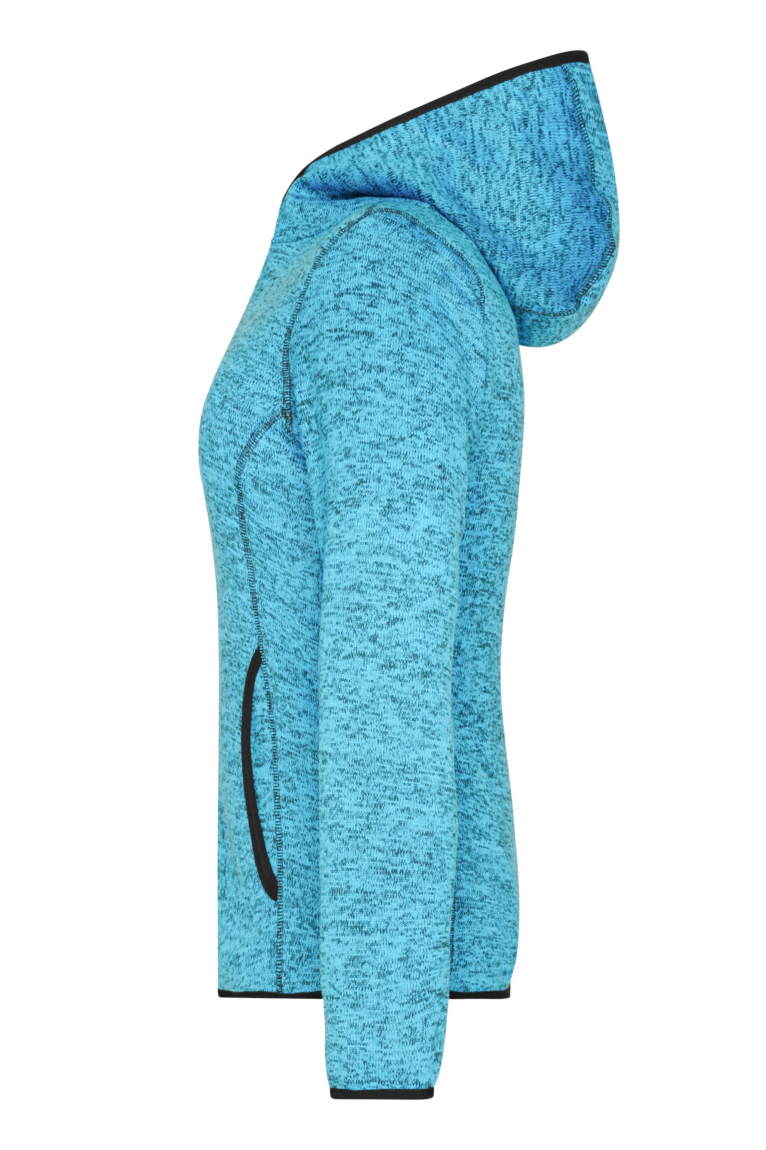 Ladies' Knitted Fleece Hoody JN588 Kapuzenjacke aus Strickfleece in Melangeoptik Ladies' Knitted Fleece Hoody JN588 Kapuzenjacke aus Strickfleece in Melangeoptik
