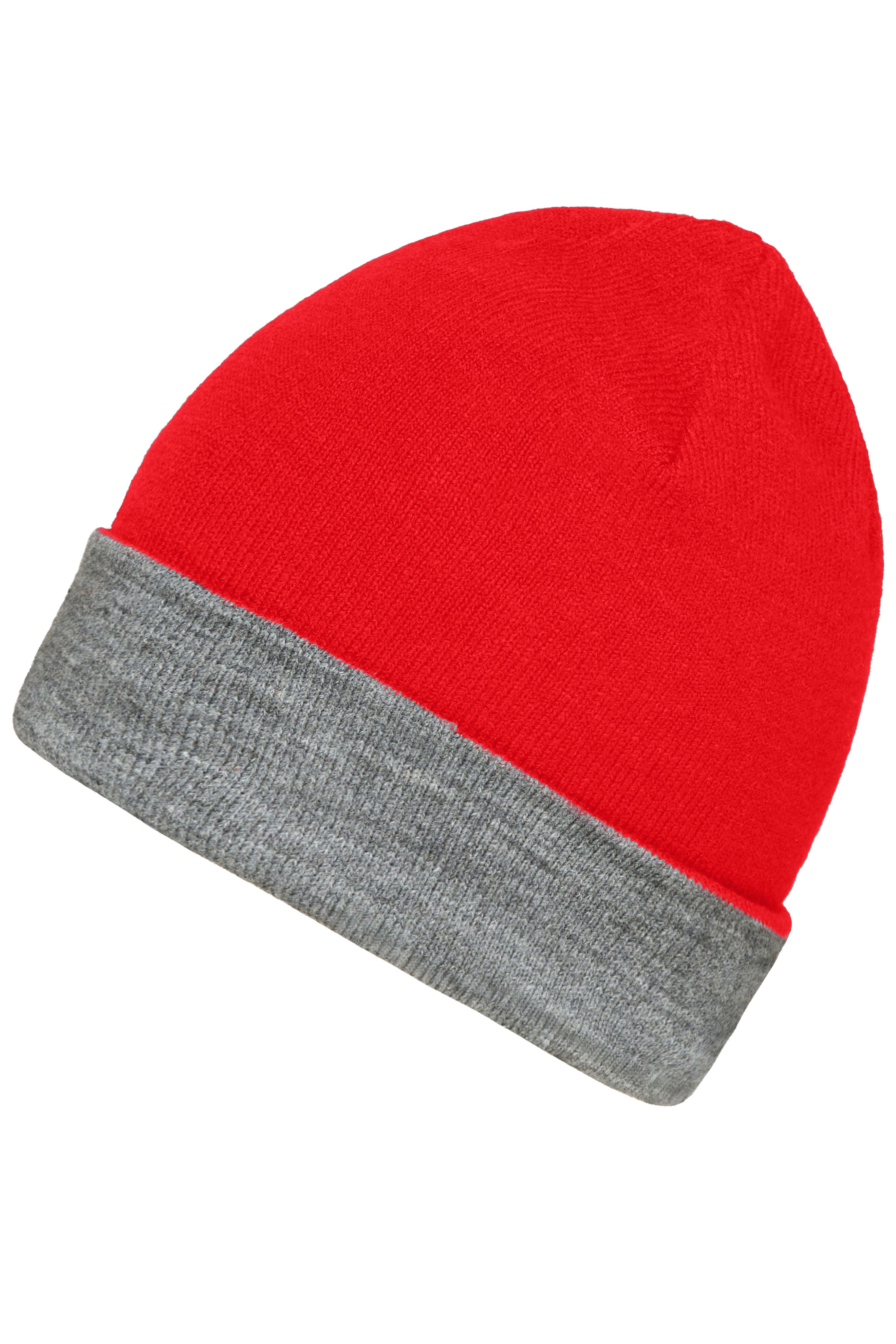 Reversible Beanie MB7400 Wendemütze mit breitem Kontrastumschlag
