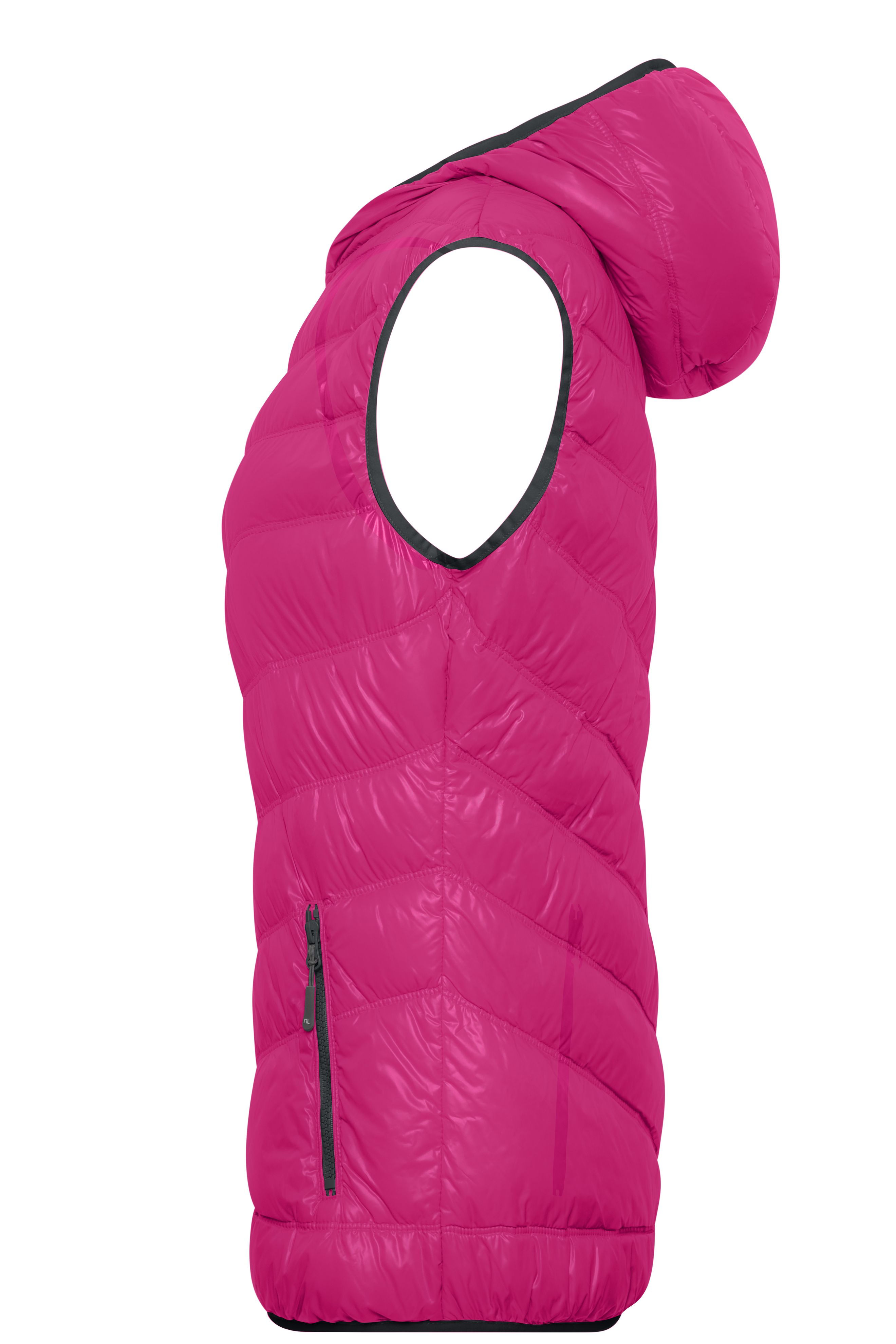 Ladies' Down Vest JN1061 Ultraleichte sportliche Daunenweste mit Kapuze