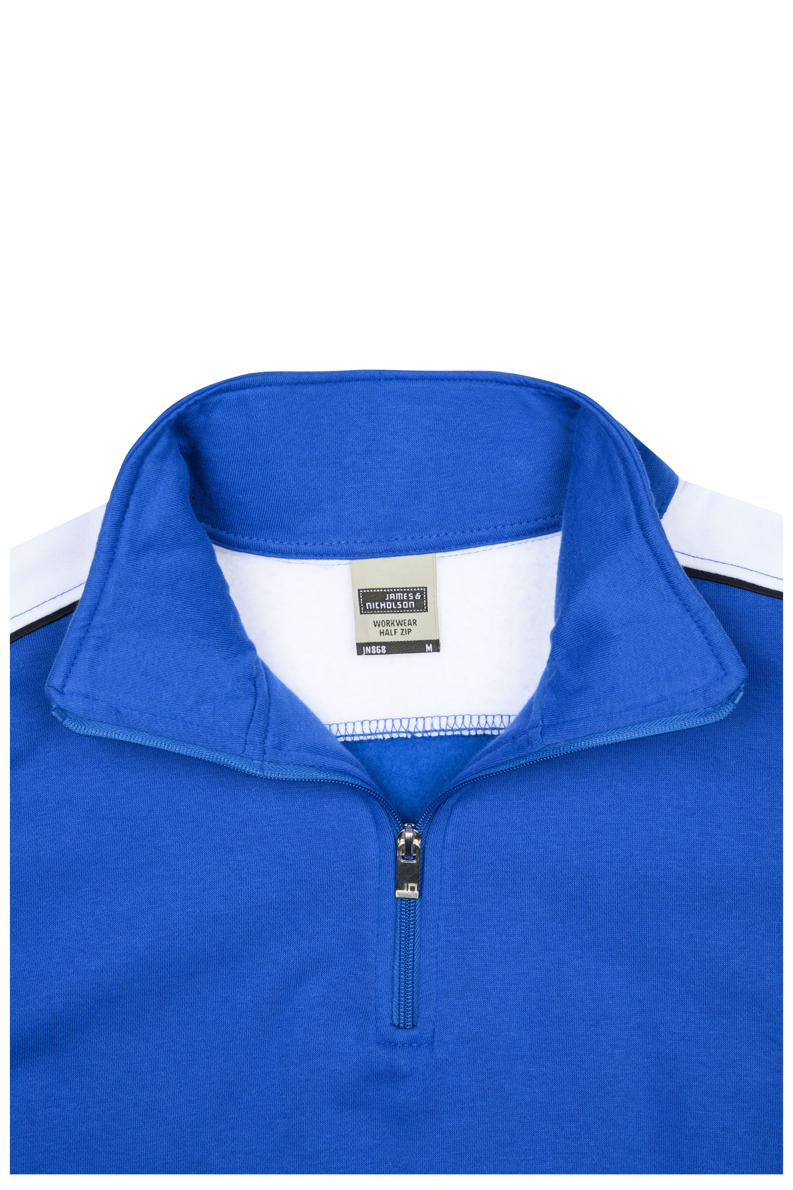 Workwear Half-Zip Sweat - COLOR - JN868 Sweatshirt mit Stehkragen, Reißverschluss und Kontrasteinsätzen