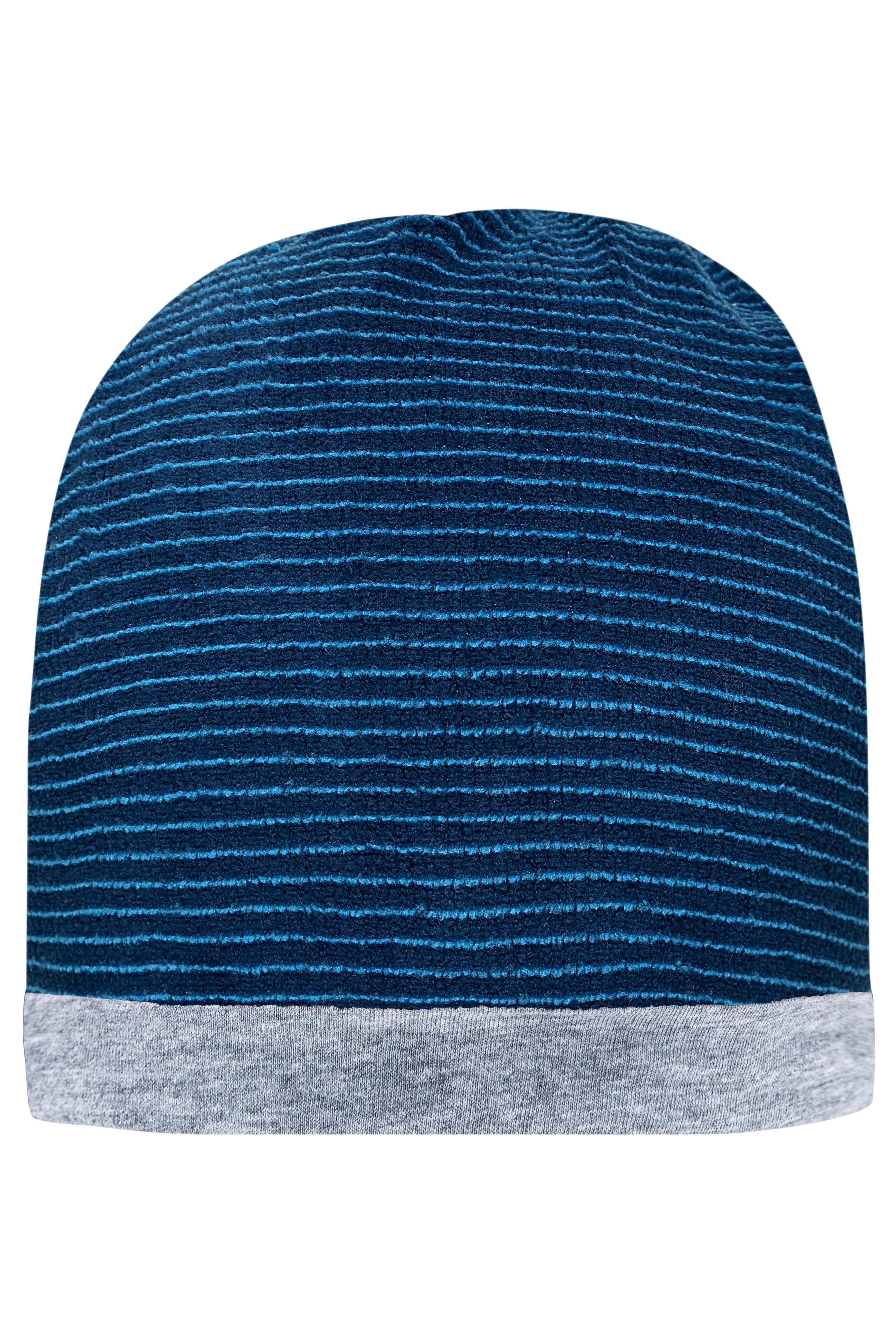 Structured Beanie MB7127 Stretchfleece-Mütze mit Kontrastabschluss