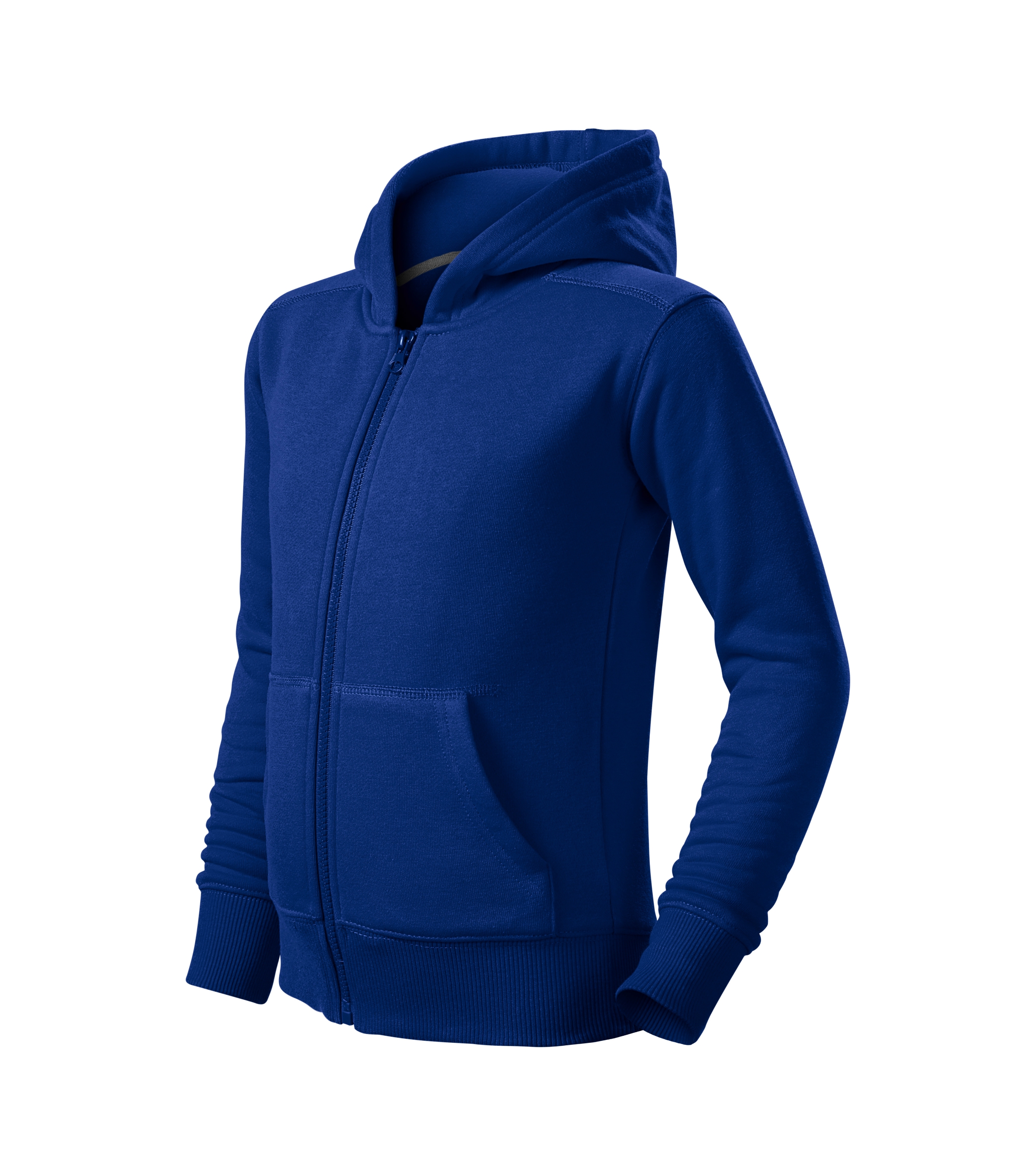 Sweatjacke Kinder - TRENDY ZIPPER 412 - gerader Schnitt mit Seitennähten, Kapuze mit Innenfutter und aufgesetzte Kängurutaschen