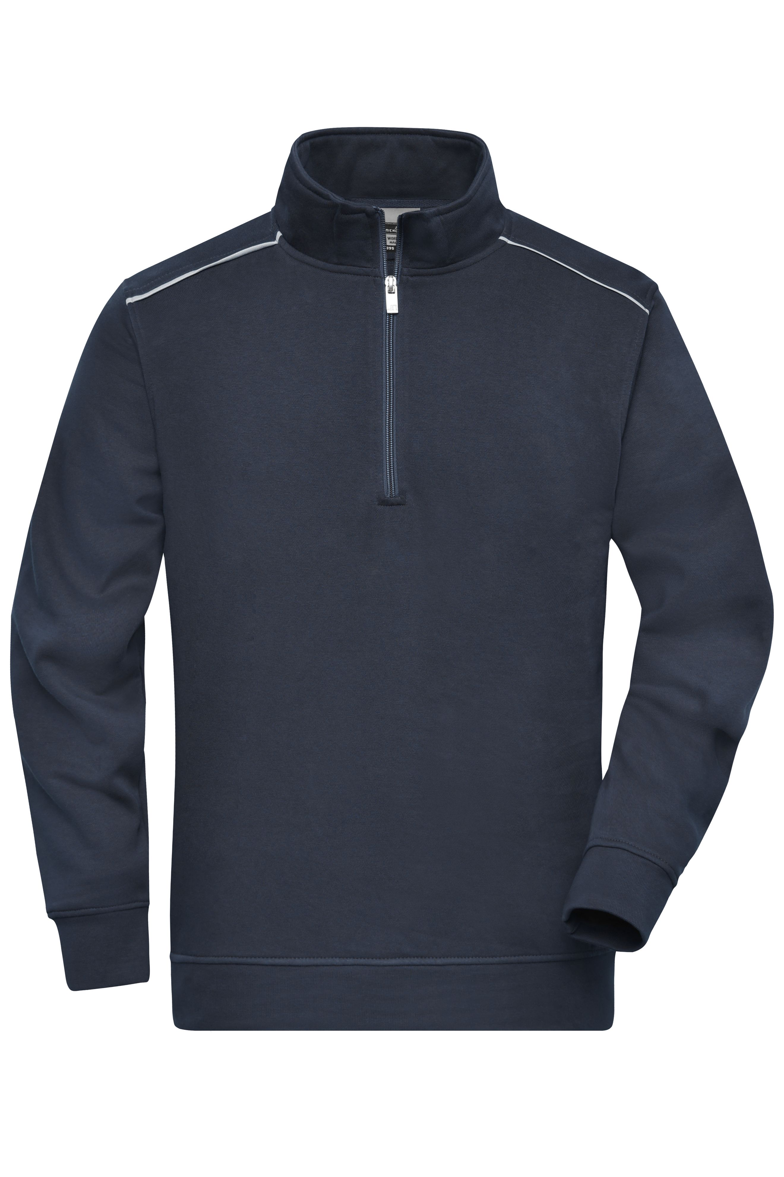Workwear Half-Zip Sweat - SOLID - JN895 Sweatshirt mit Stehkragen, Reißverschluss und Kontrastpaspel