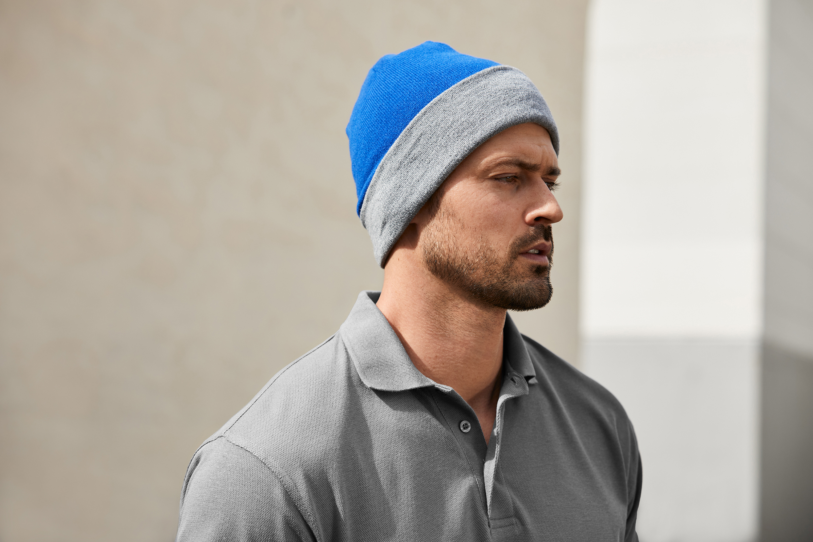Reversible Beanie MB7400 Wendemütze mit breitem Kontrastumschlag