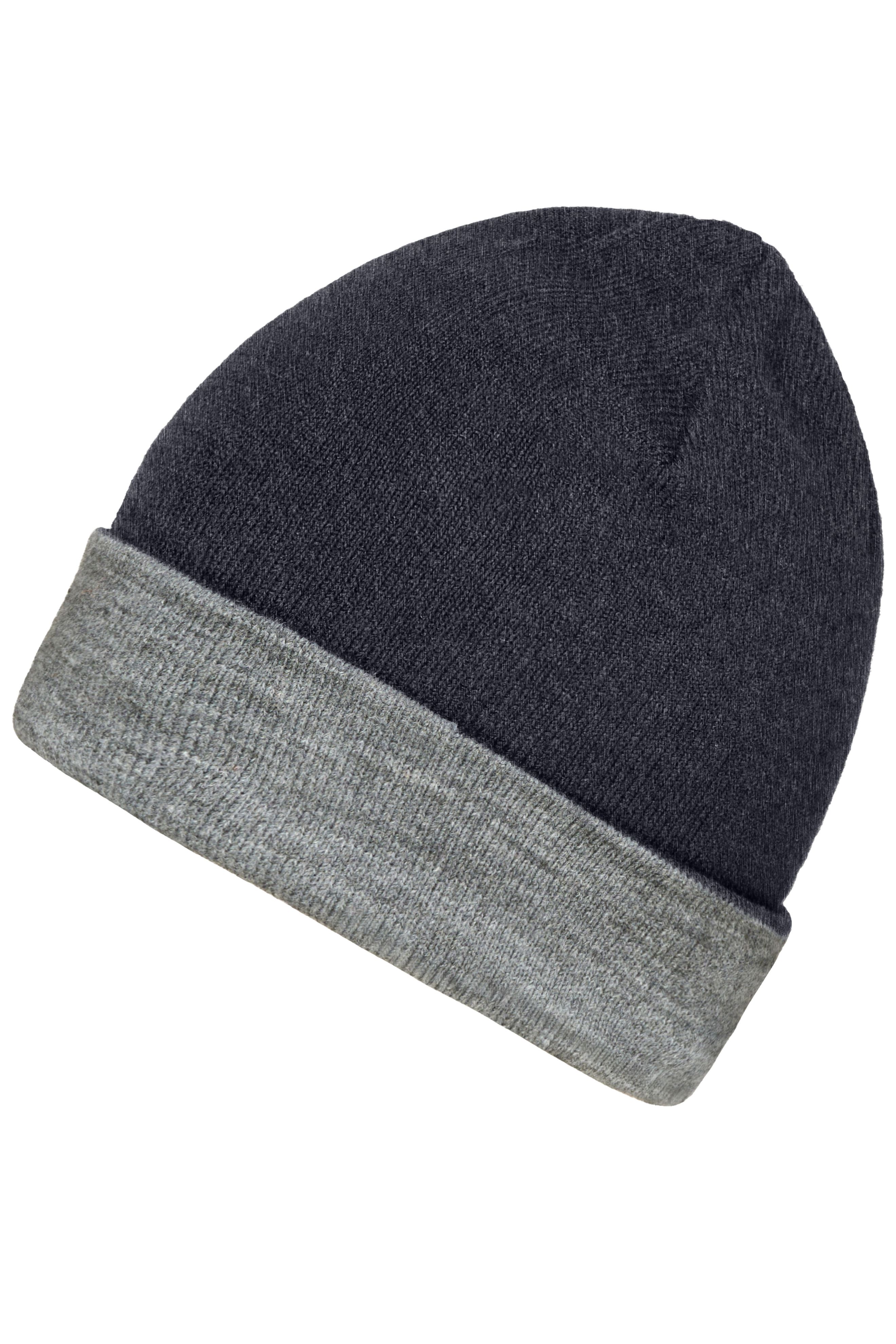 Reversible Beanie MB7400 Wendemütze mit breitem Kontrastumschlag