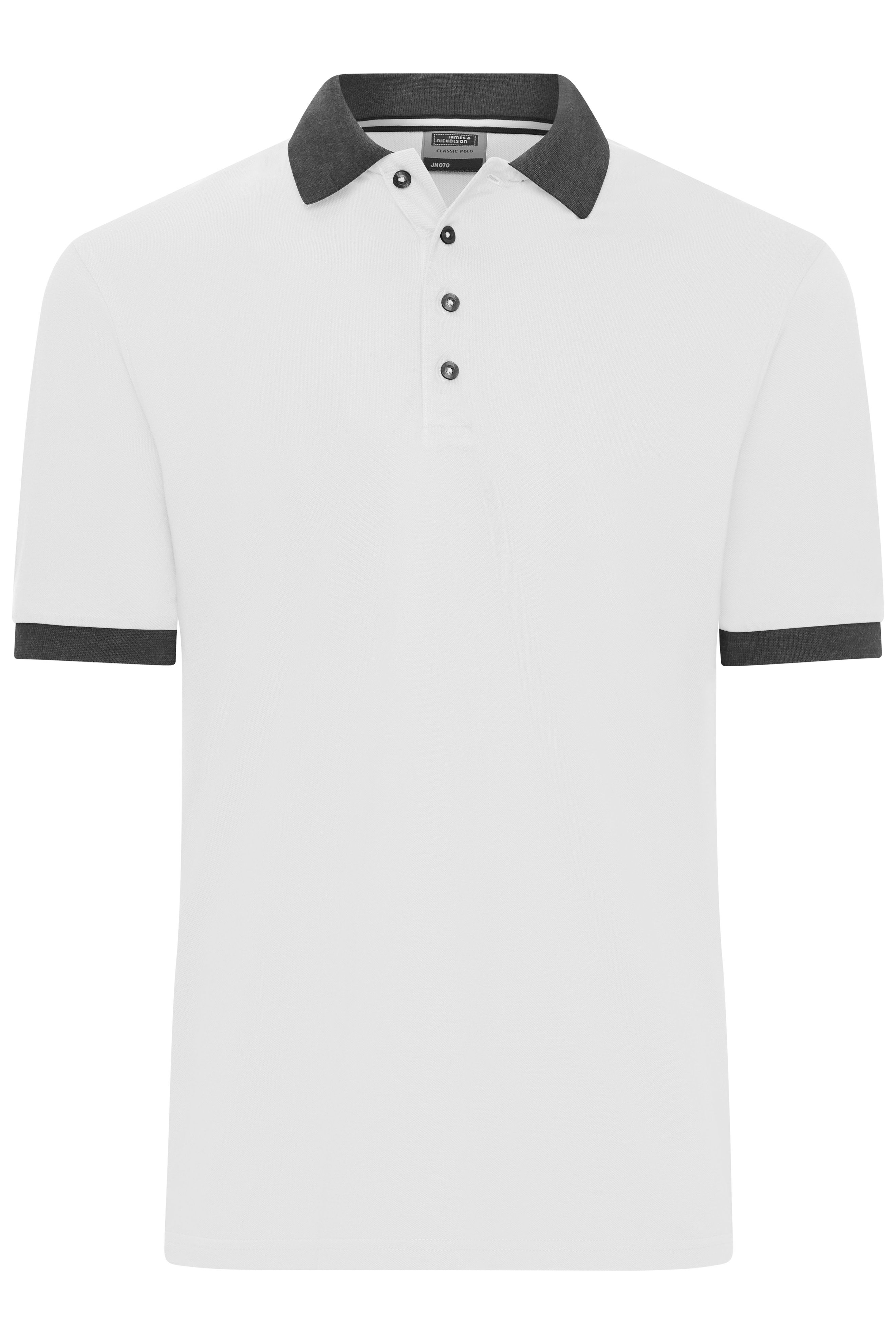 Men's Polo JN1304 Klassisches Polo mit kontrastfarbigem Kragen und Armbündchen in Piqué-Qualität