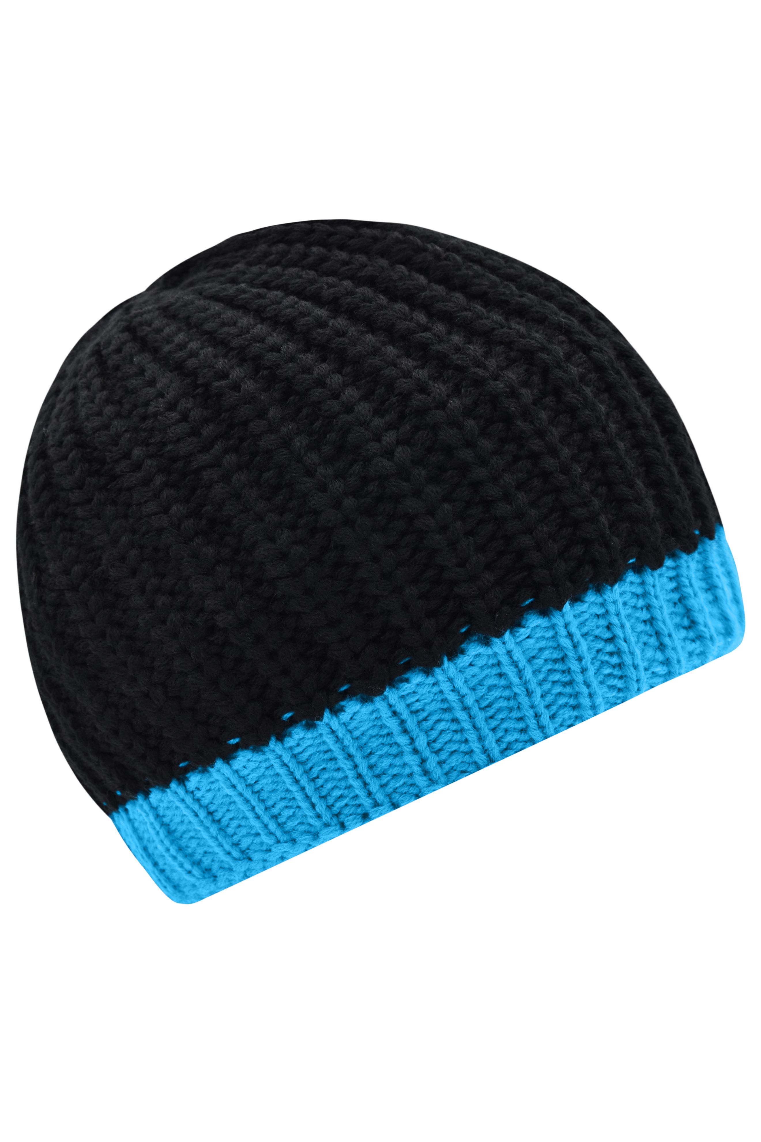 Wintersport Hat MB7103 Strickmütze mit Kontrastabschluss