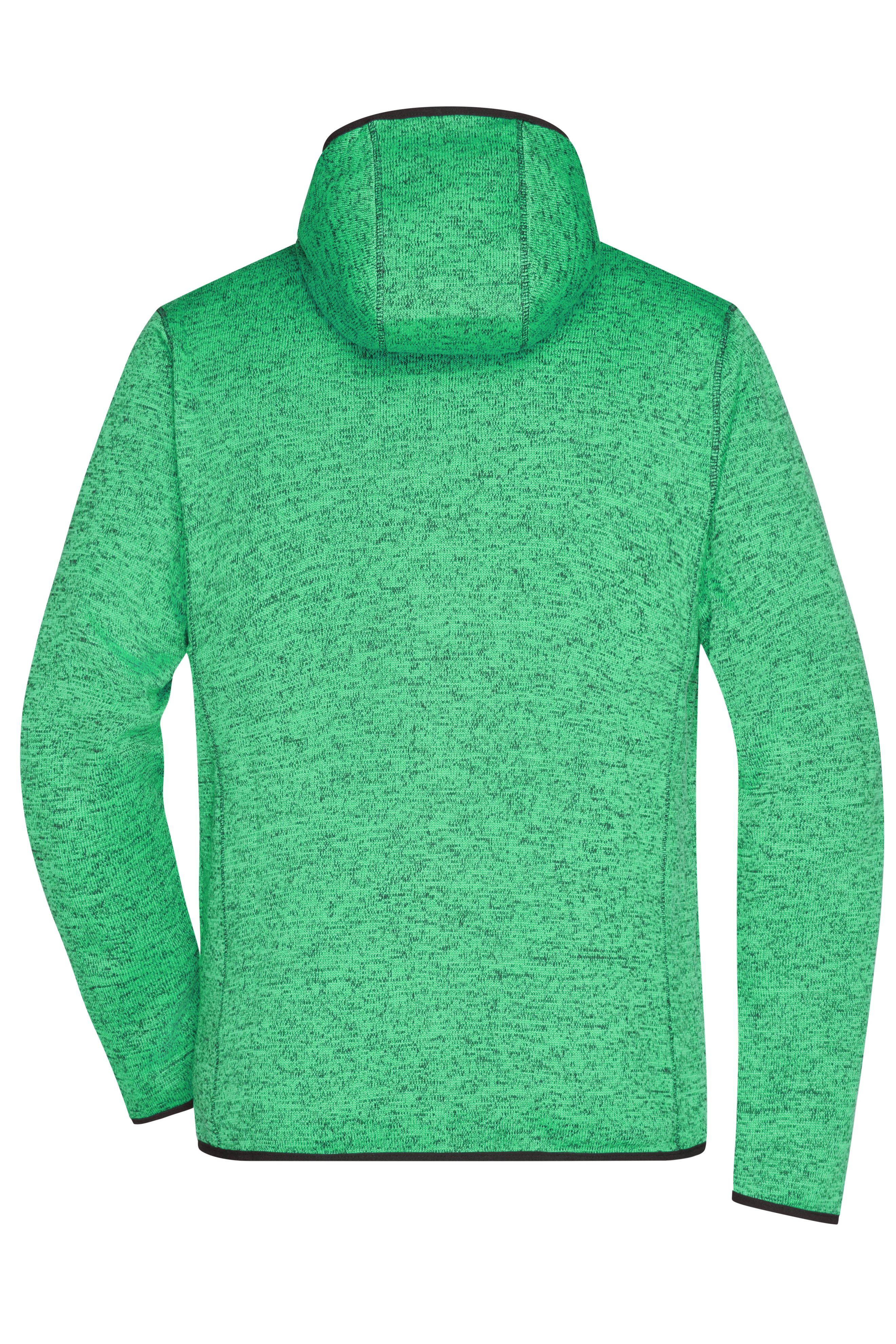 Men's Knitted Fleece Hoody JN589 Kapuzenjacke aus Strickfleece in Melangeoptik