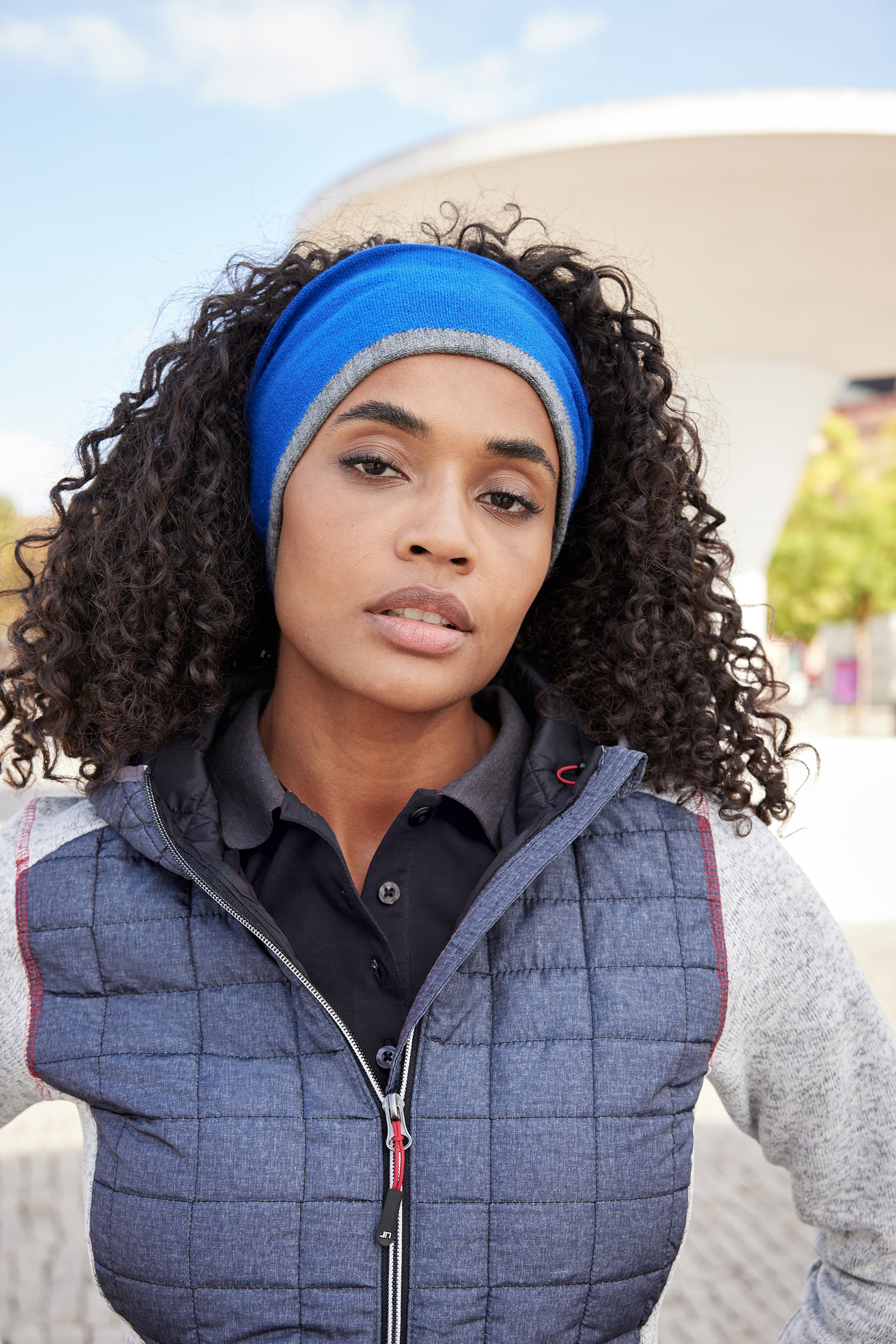 Reversible Headband MB7401 Wendestirnband mit Kontrastabschluss