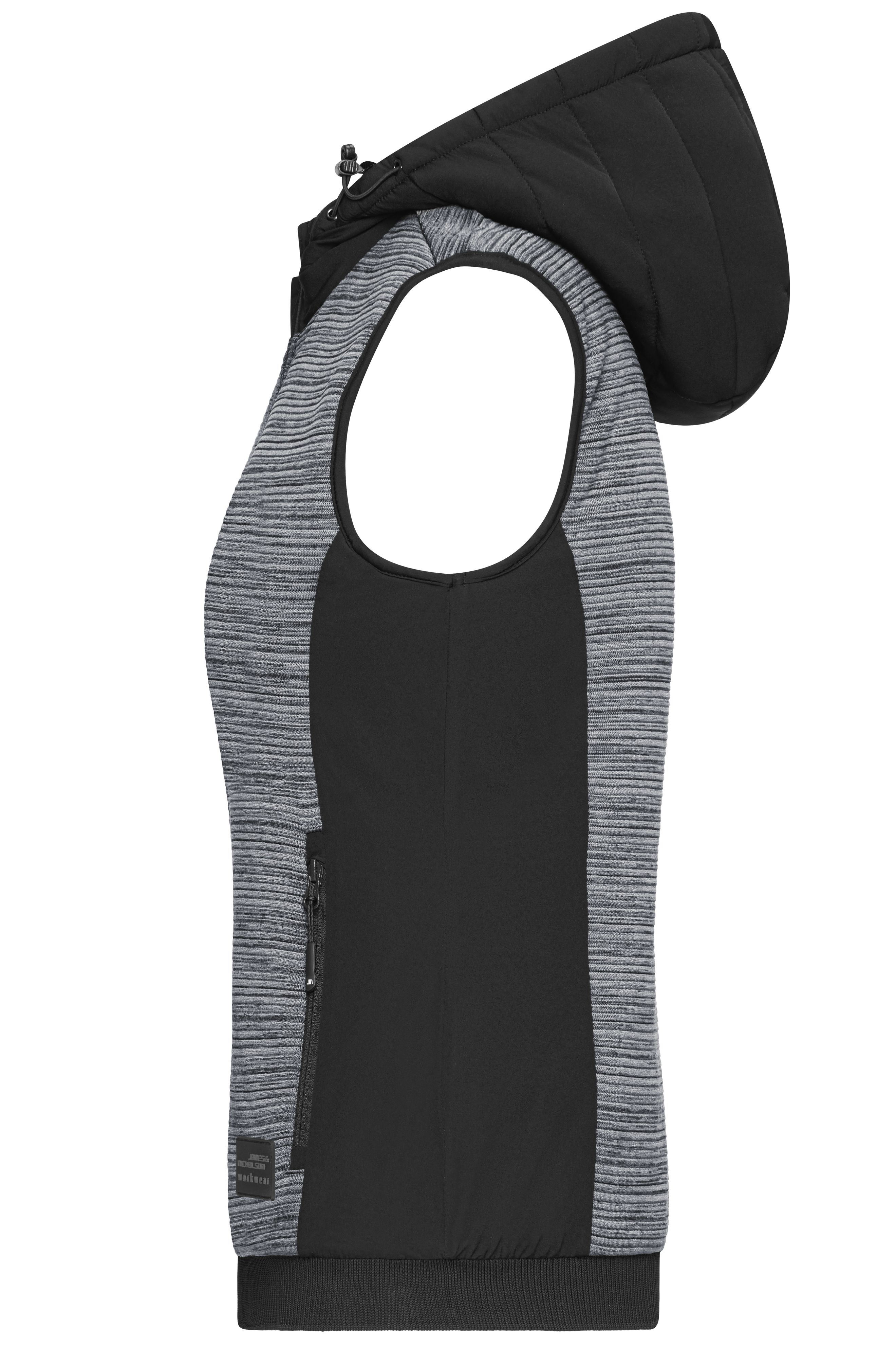Ladies' Padded Hybrid Vest JN1847 Wattierte Strickfleece Weste im attraktiven Materialmix