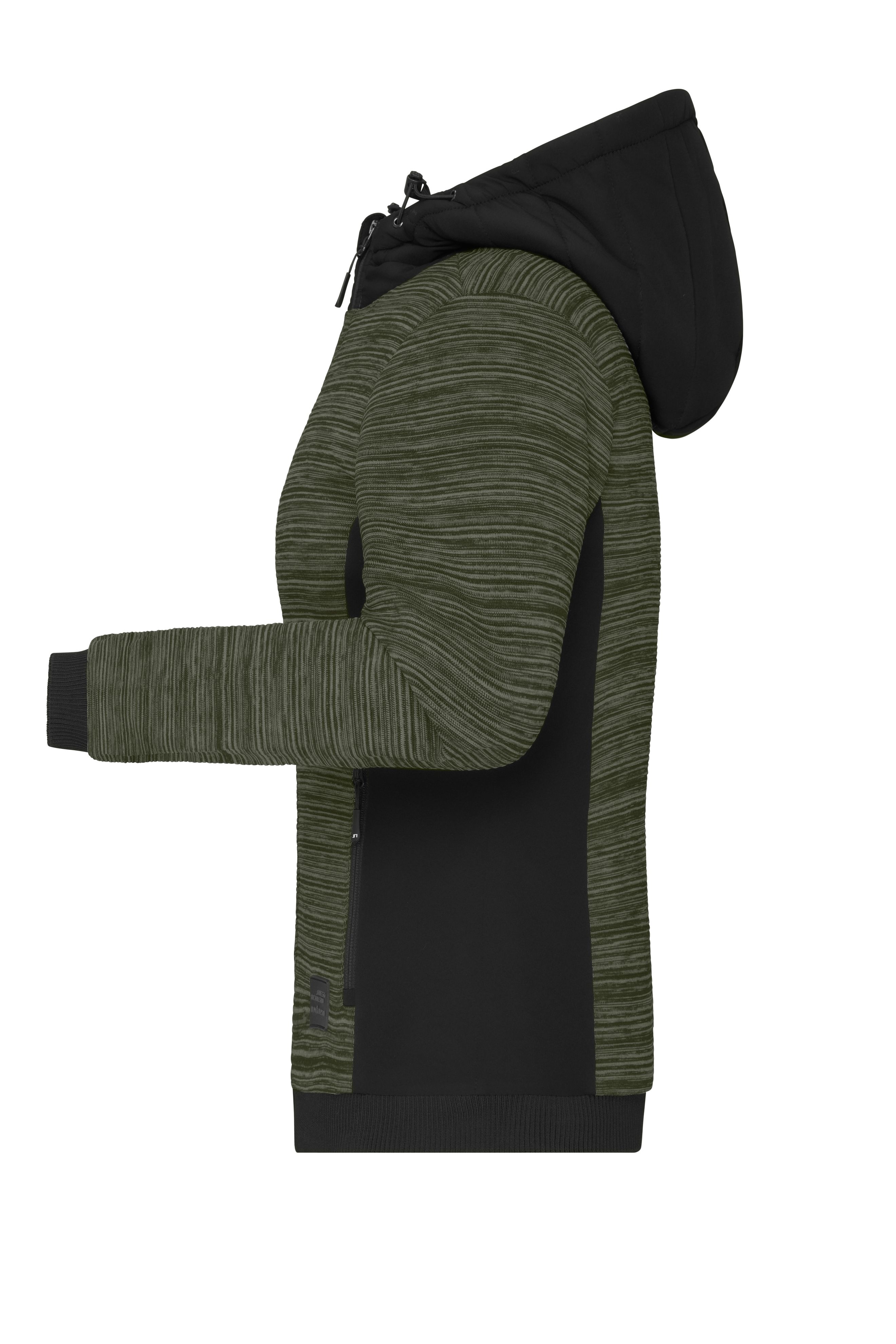 Ladies' Padded Hybrid Jacket JN1843 Wattierte Strickfleece Jacke im attraktiven Materialmix