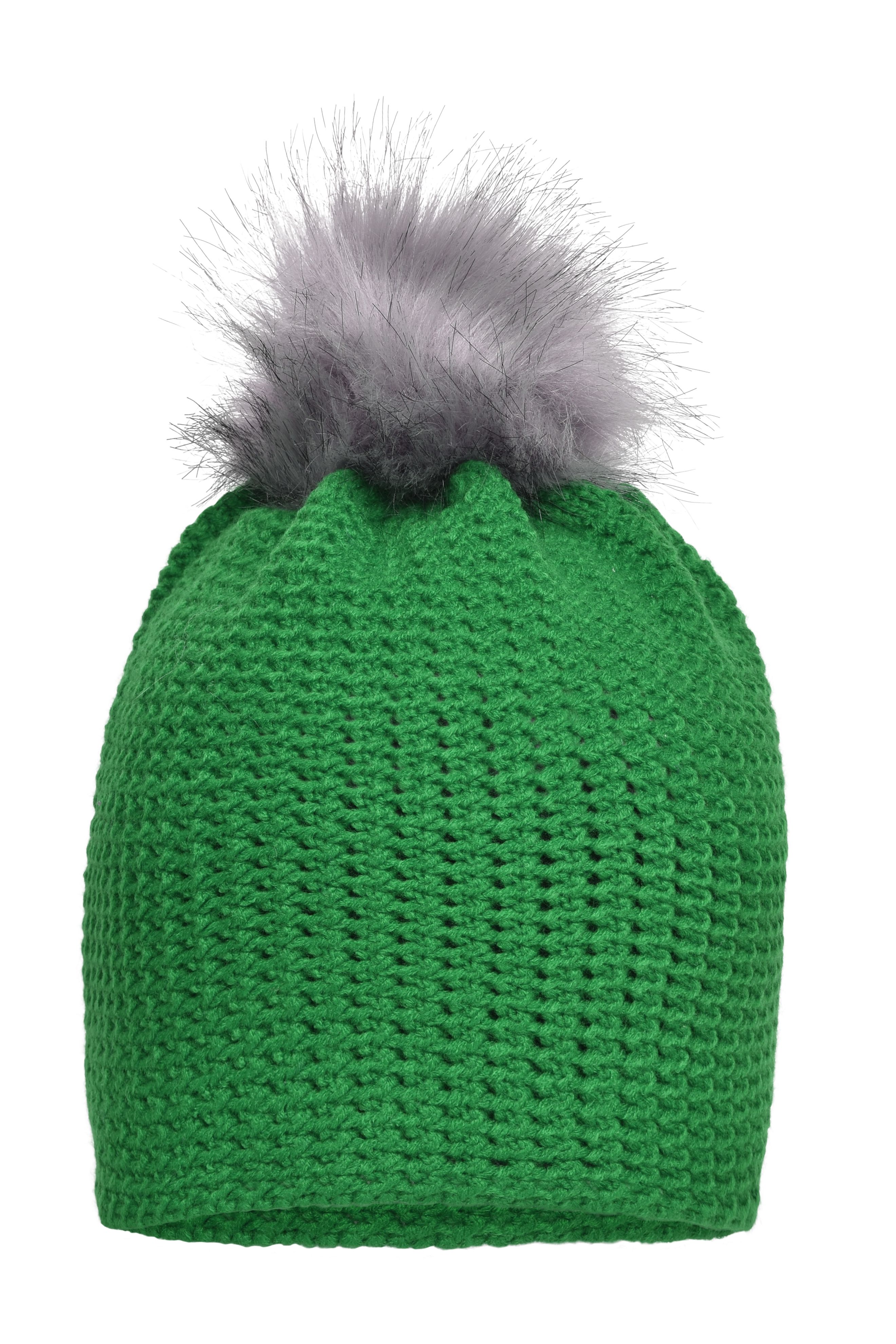 Fine Crocheted Beanie MB7120 Häkelmütze mit Pompon