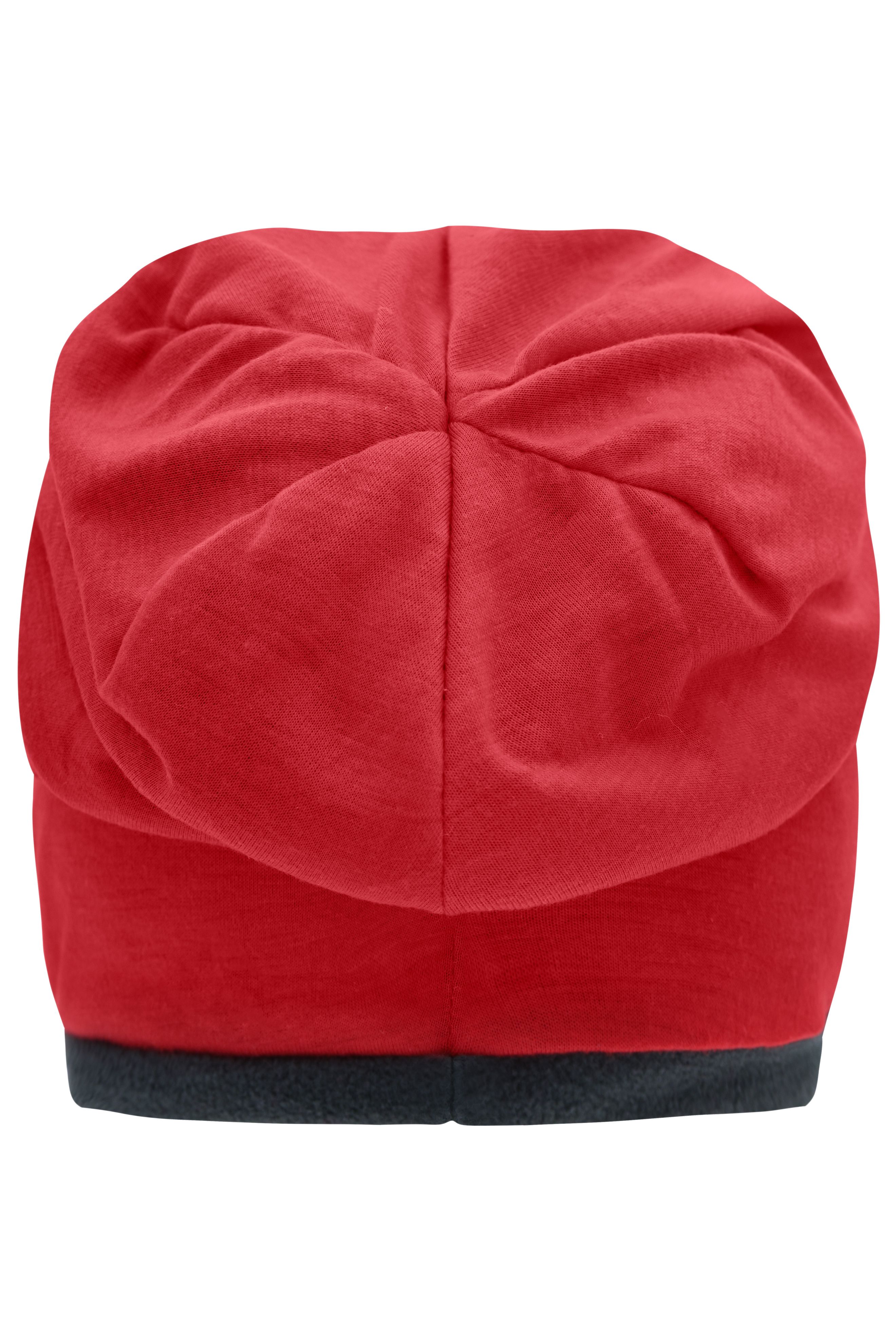 Fleece Beanie MB7131 Lässige Mütze mit Fleece-Kontrastabschluss