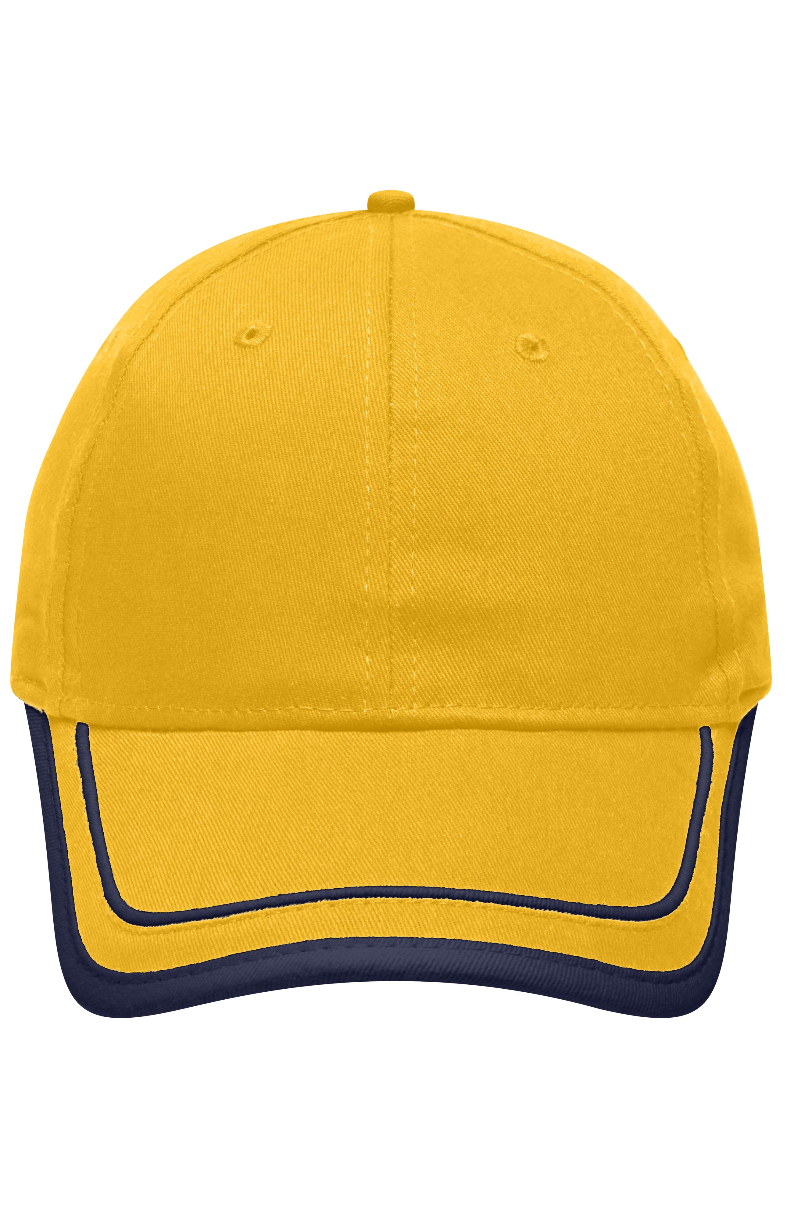 6 Panel Piping Cap MB6501 Brushed 6 Panel Cap