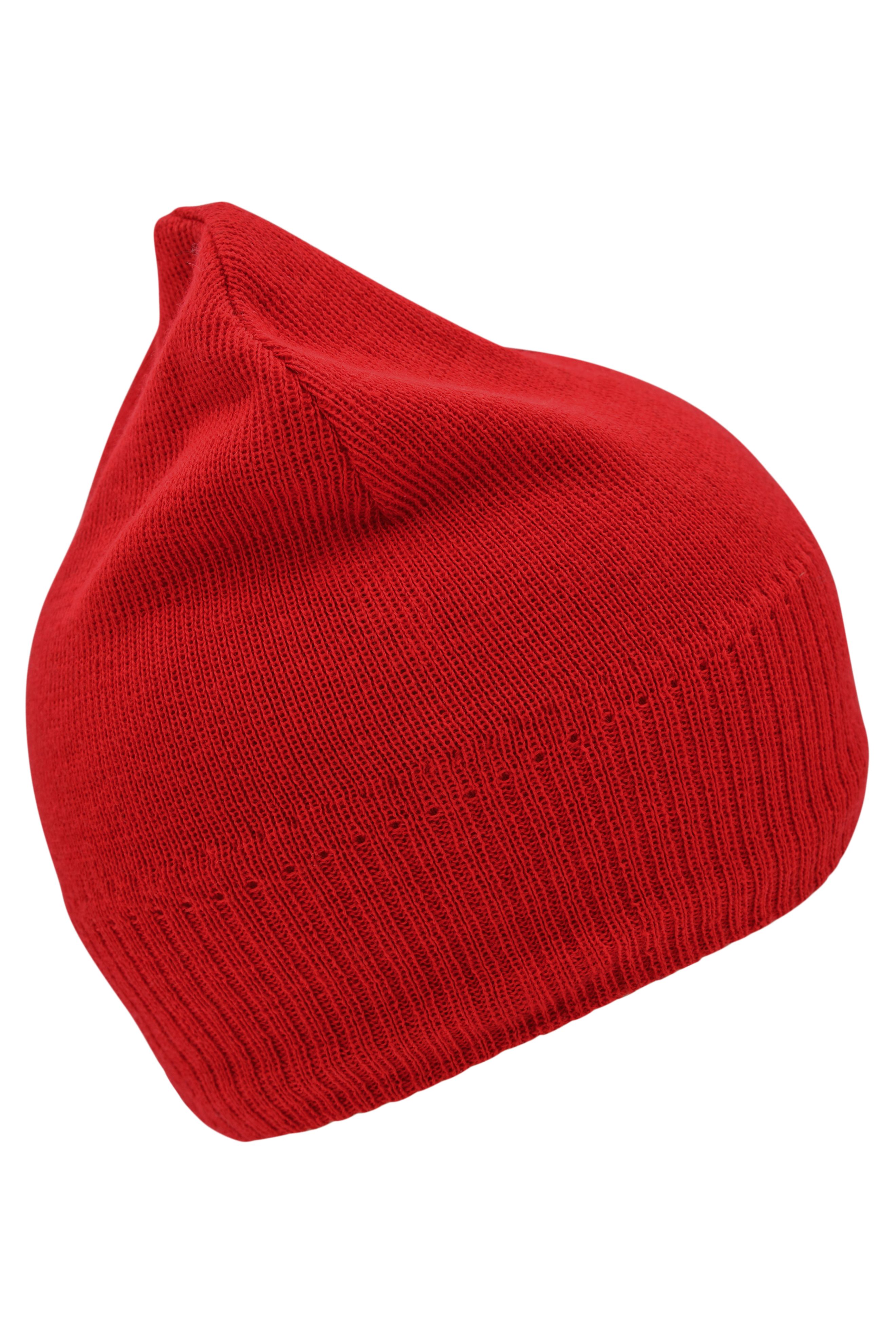 Knitted Beanie with Fleece Inset MB7925 Strickmütze mit Fleece Einsatz im Stirnbereich