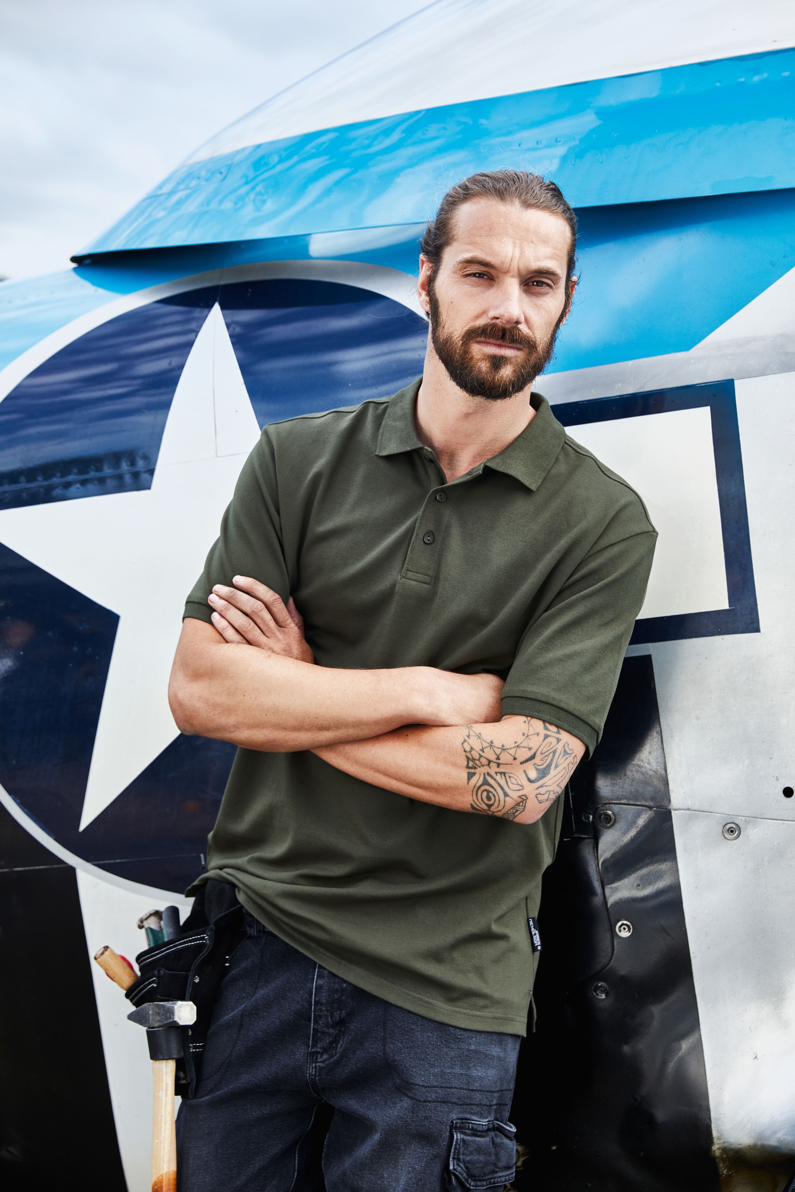 Men's BIO Stretch-Polo Work - SOLID - JN1806 Polo aus weichem Elastic-Piqué