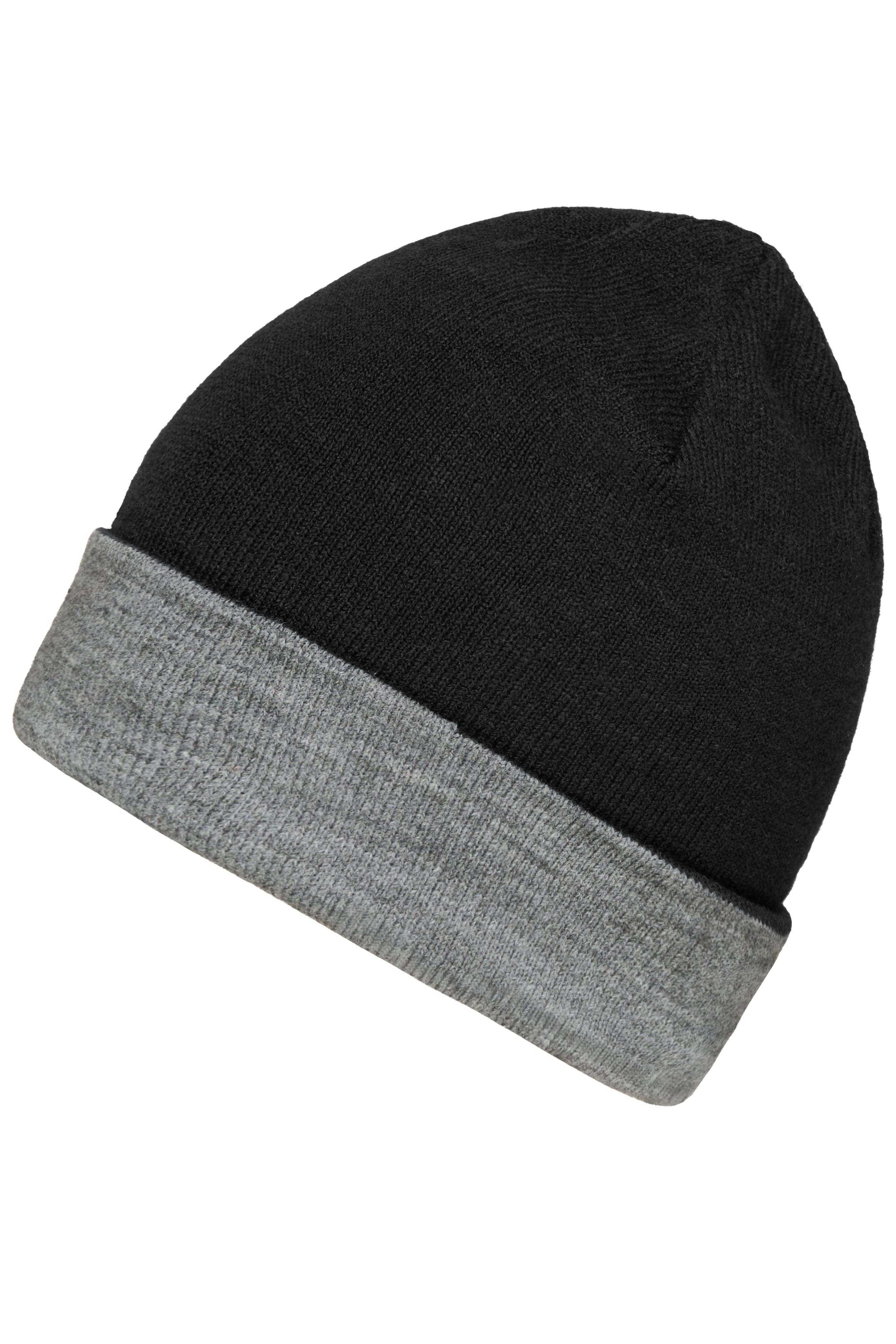 Reversible Beanie MB7400 Wendemütze mit breitem Kontrastumschlag