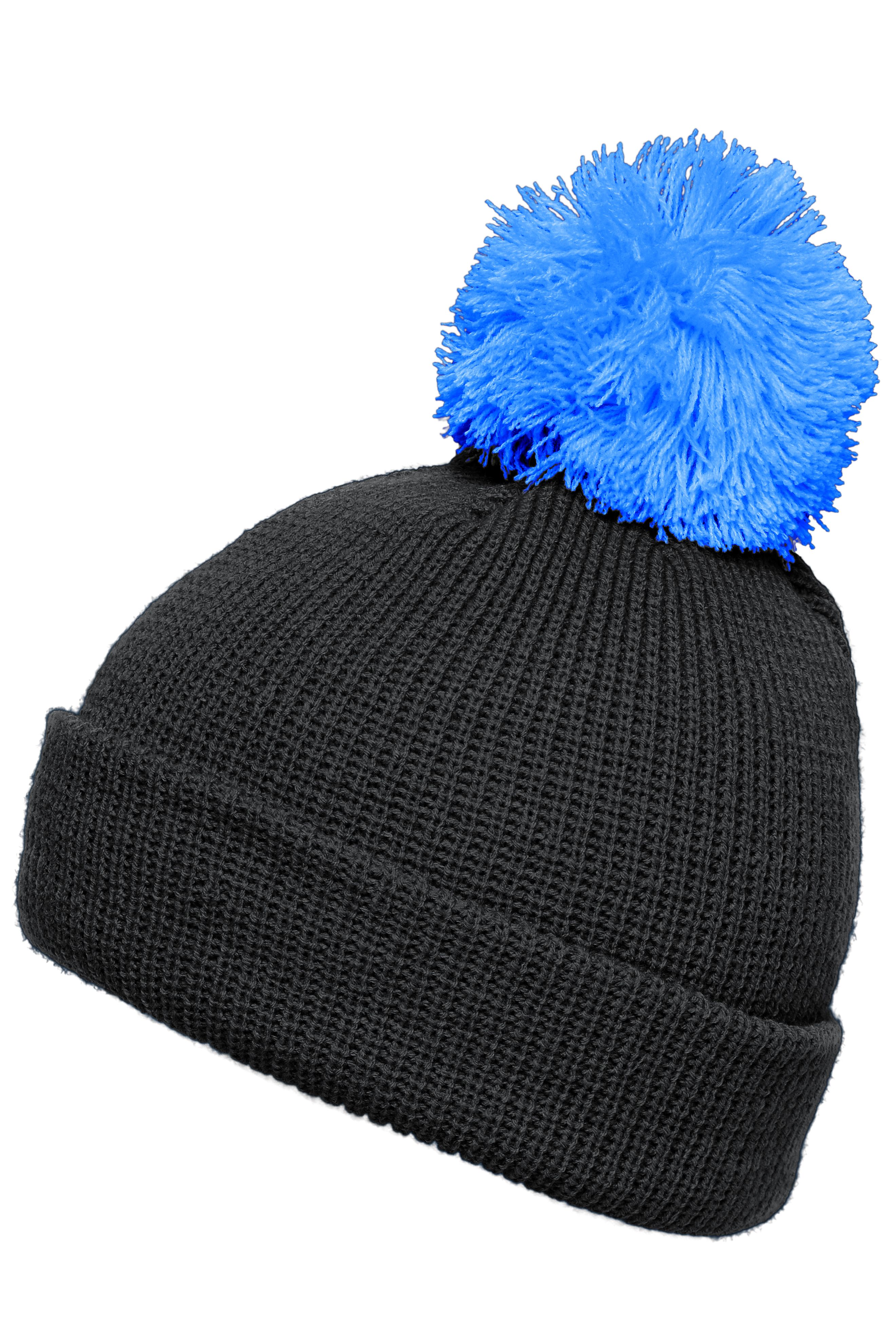 Pompon Hat with Brim MB7967 Strickmütze mit Umschlag und Pompon